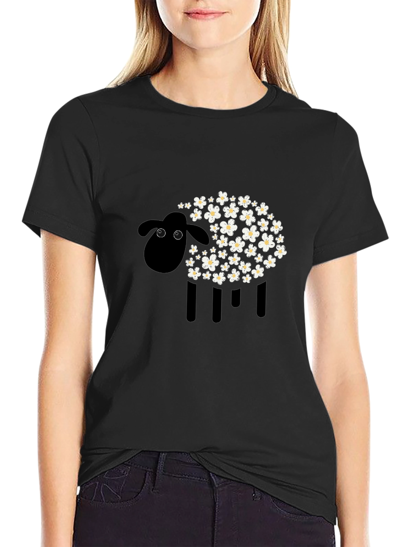 Black Sheep Floral Graphic Tee - Modern Style