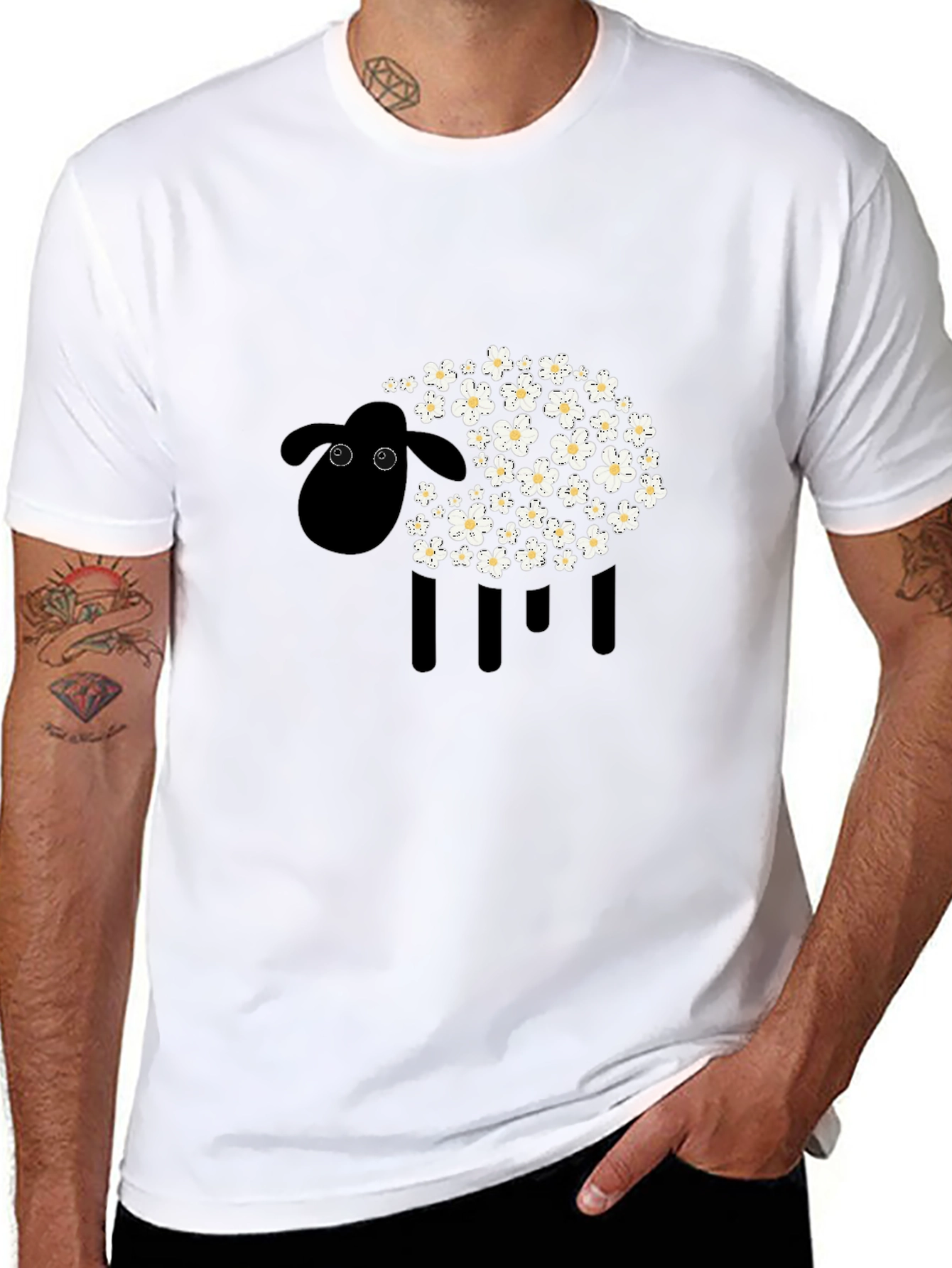 Black Sheep Floral Graphic Tee - Modern Style