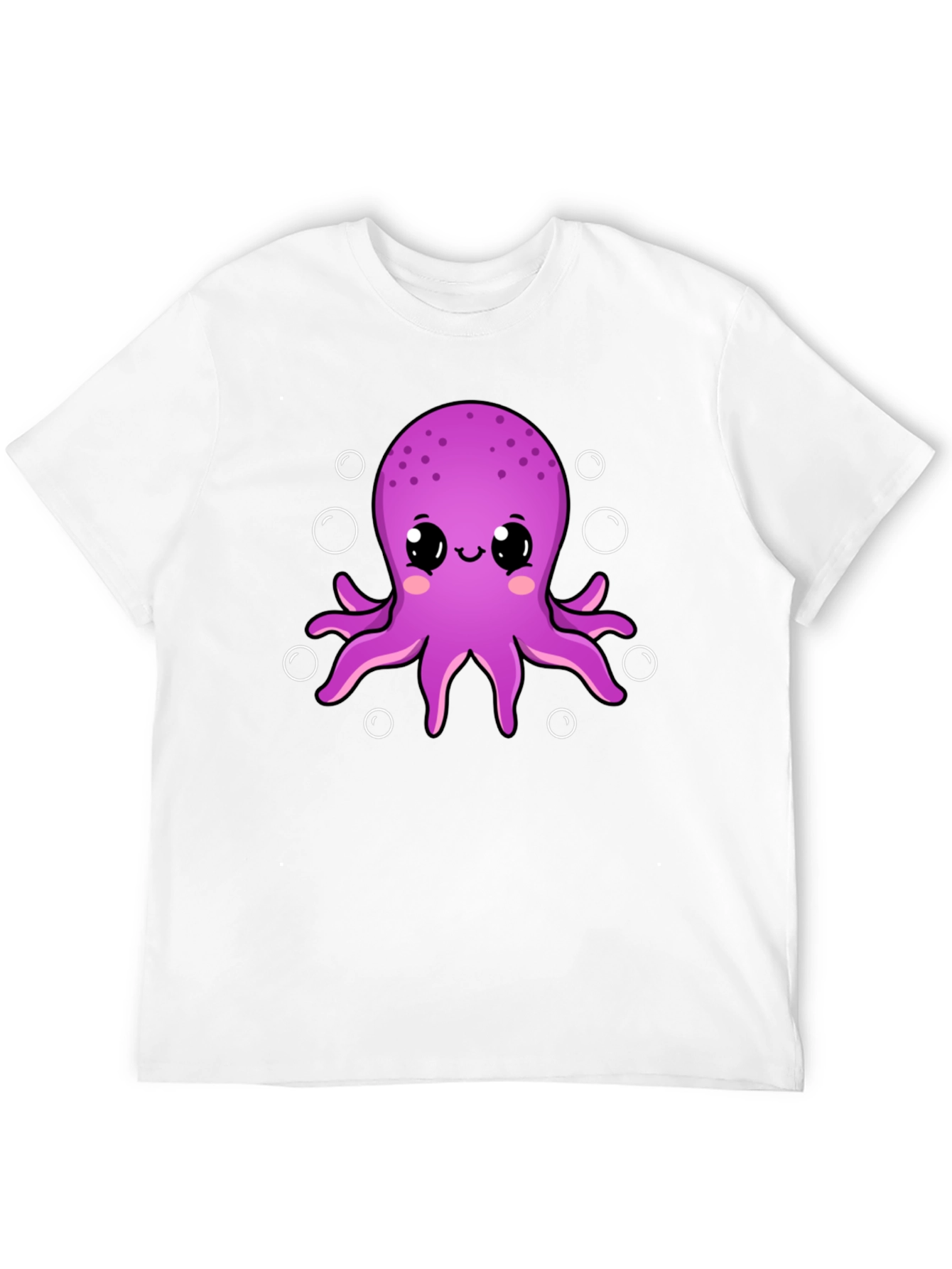 Cute Octopus Graphic Tee - Black Cotton Shirt