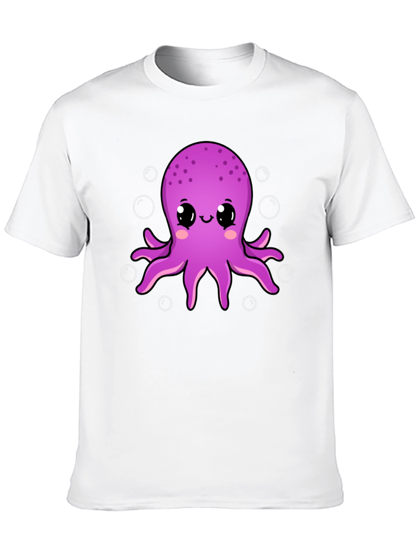 Cute Octopus Graphic Tee - Black Cotton Shirt