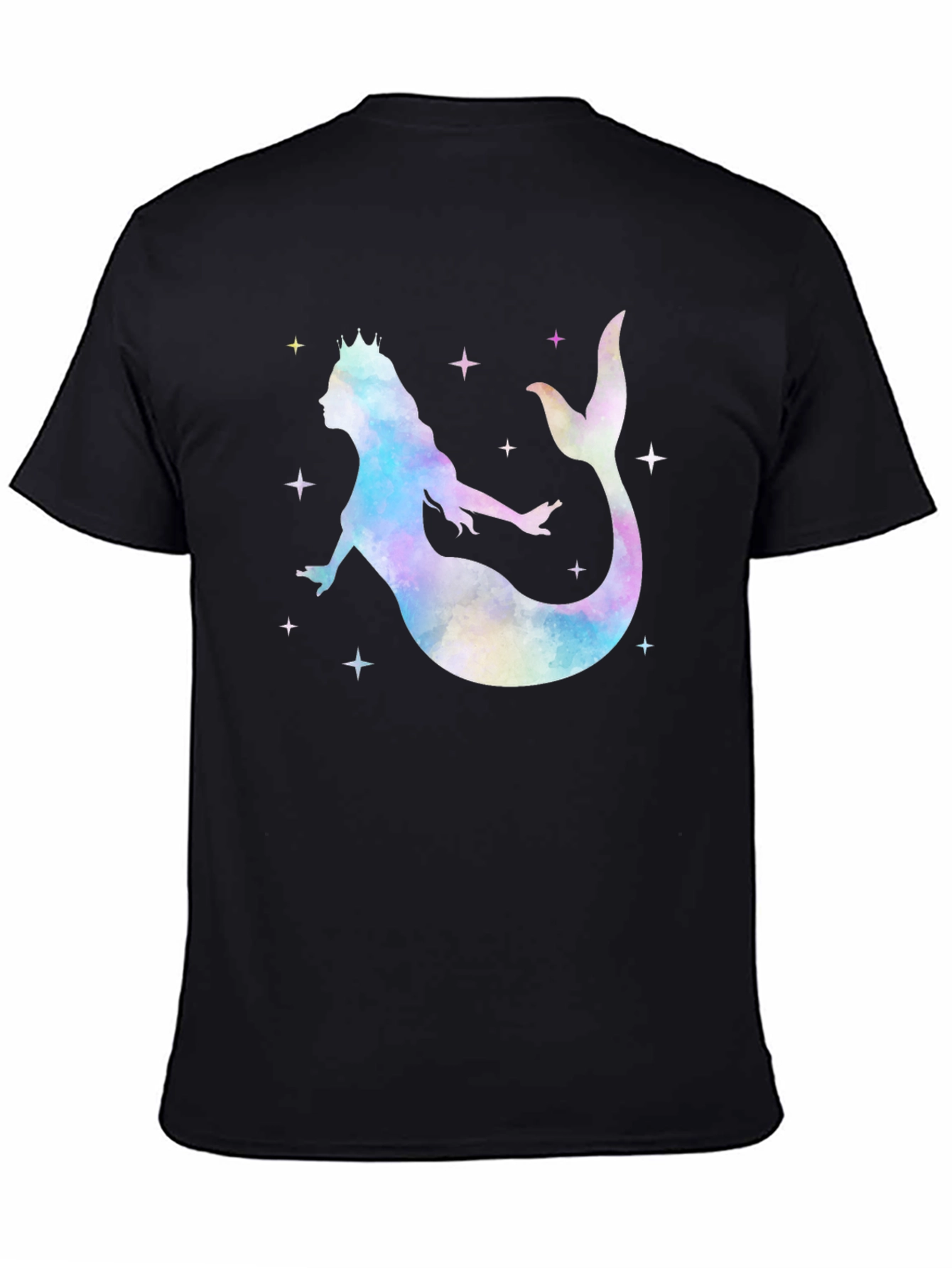 Mermaid Queen Graphic T-Shirt - Black