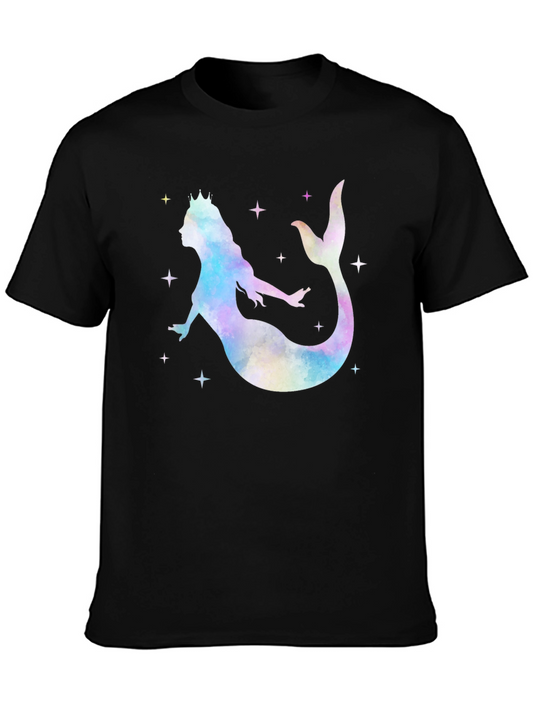 Mermaid Queen Graphic T-Shirt - Black