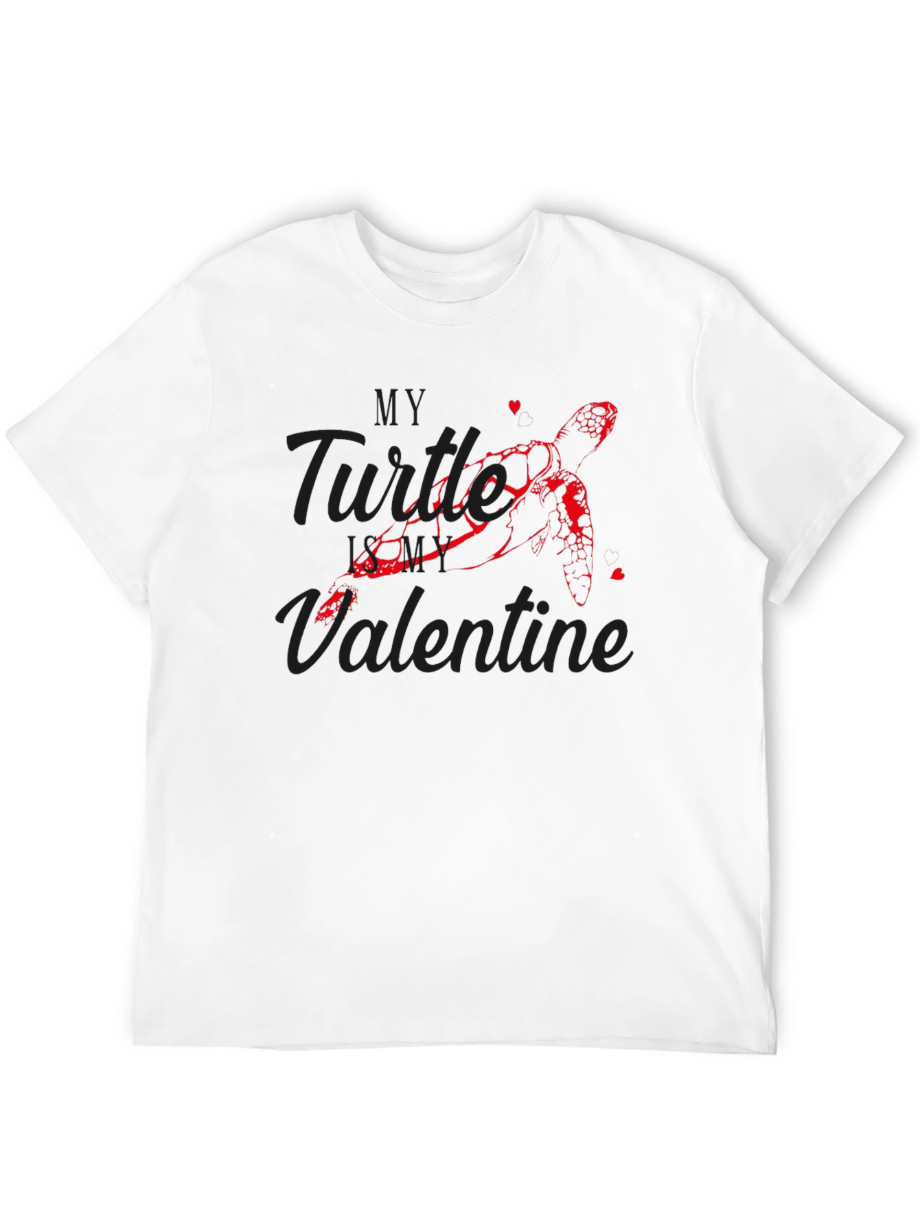 Turtle Valentine Black T-Shirt