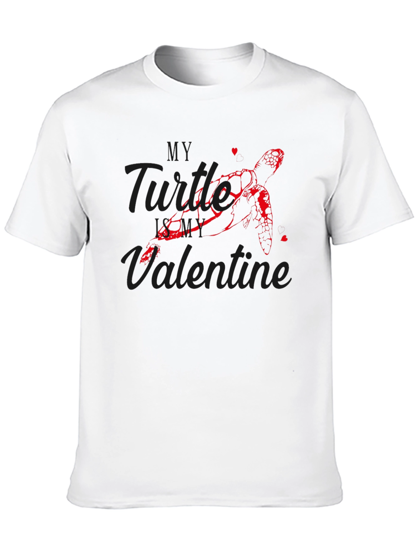 Turtle Valentine Black T-Shirt