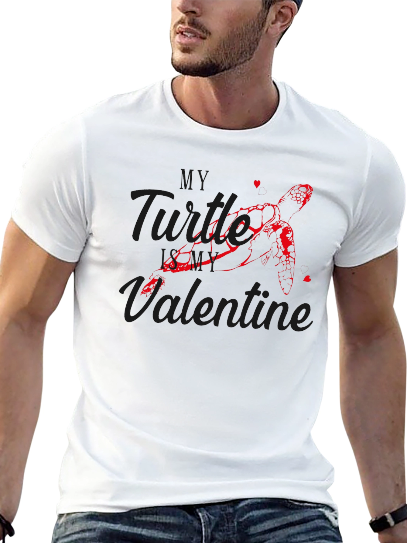 Turtle Valentine Black T-Shirt