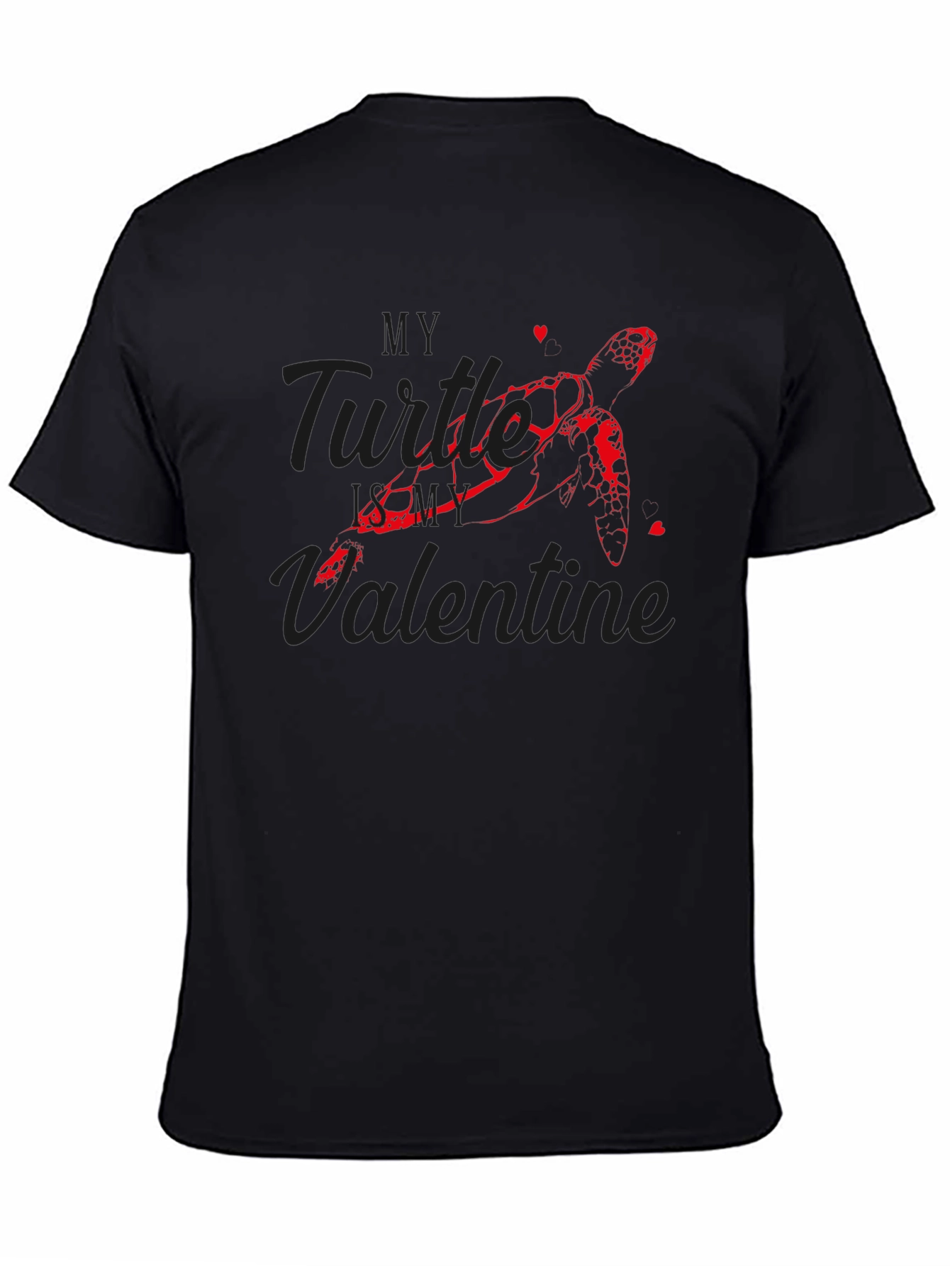 Turtle Valentine Black T-Shirt