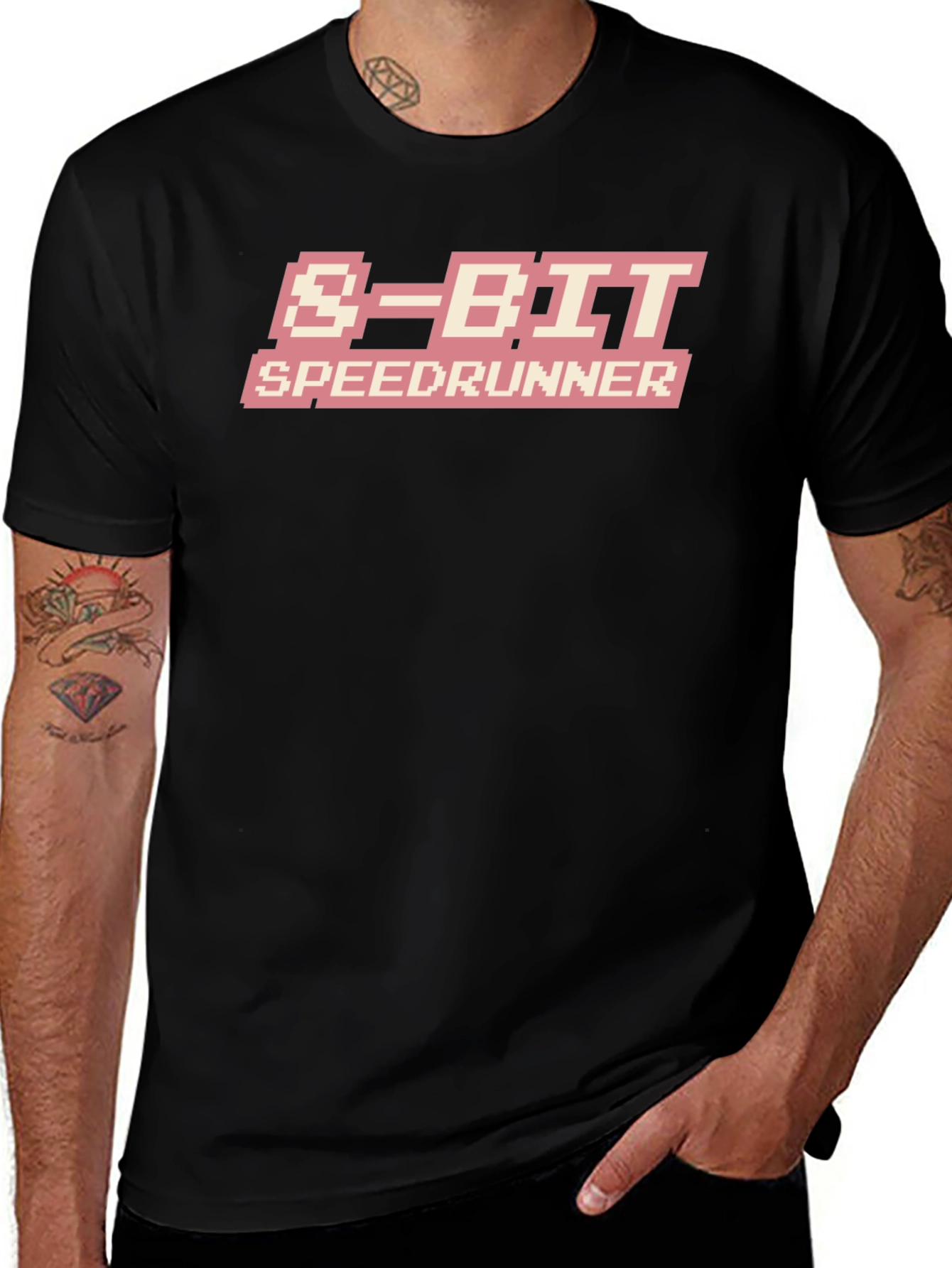 8-Bit Speedrunner Black T-Shirt