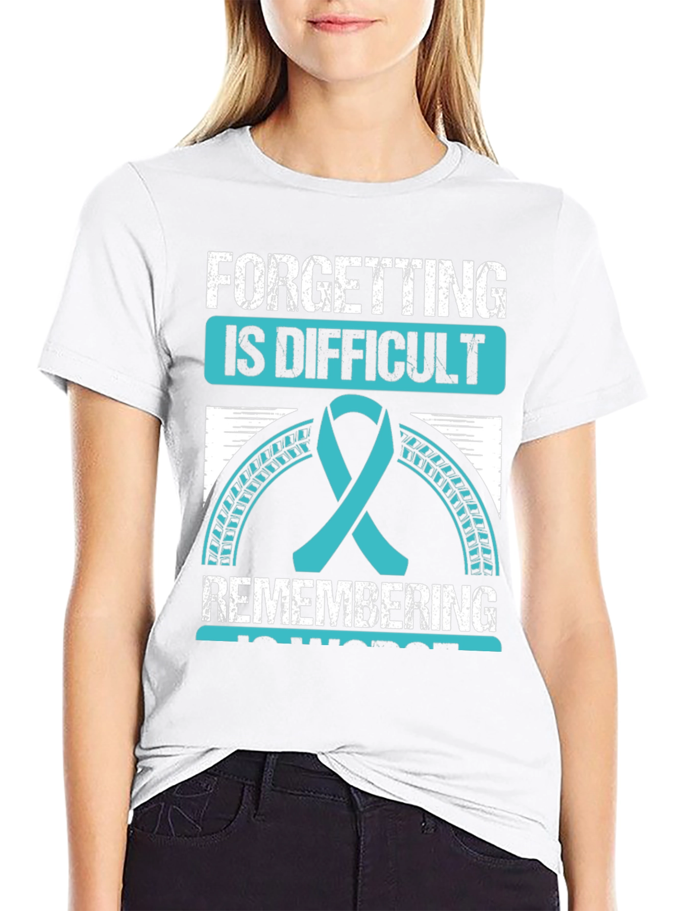 Difficult Forgetting Awareness Ribbon Graphic Tee