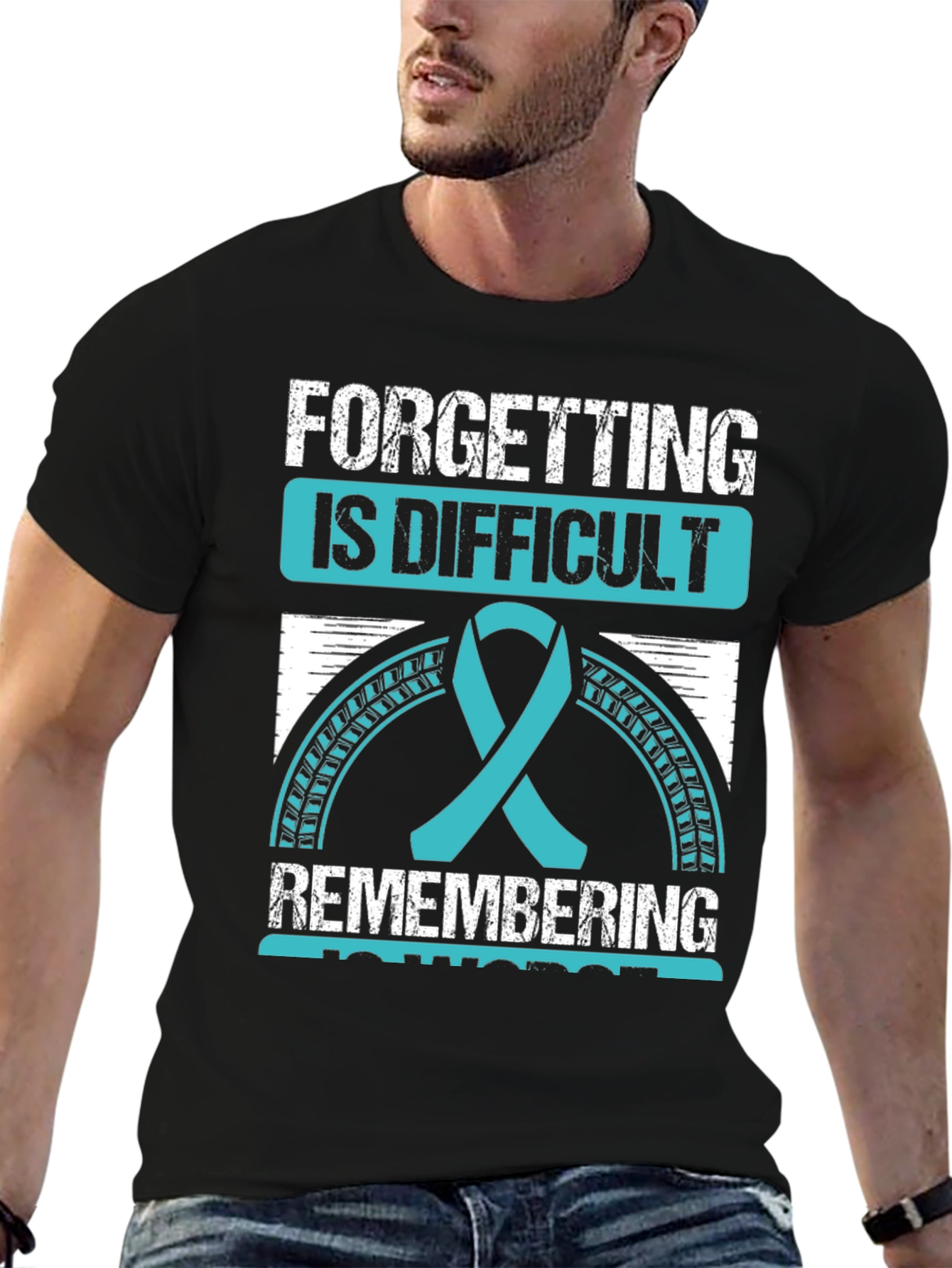 Difficult Forgetting Awareness Ribbon Graphic Tee