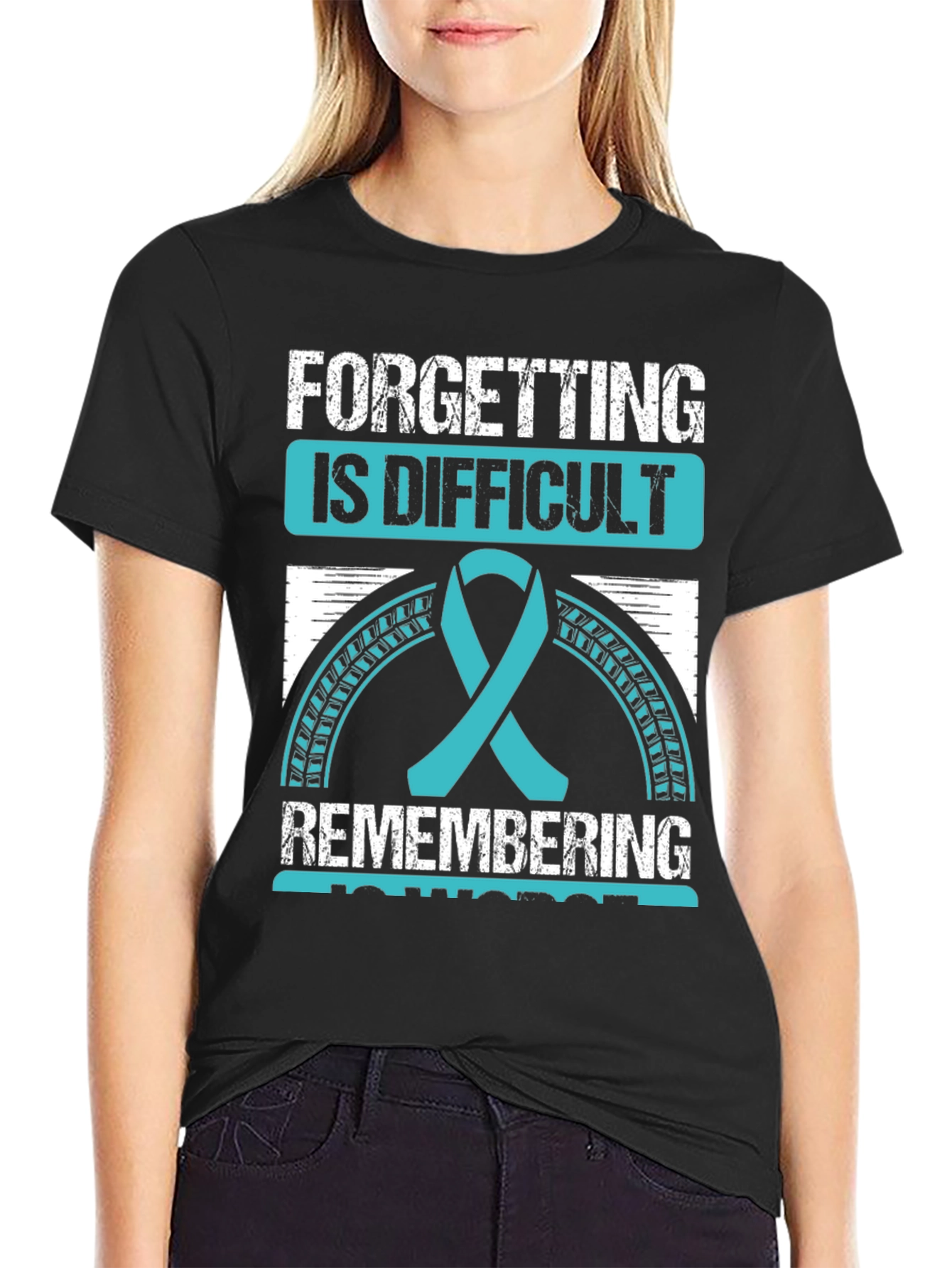 Difficult Forgetting Awareness Ribbon Graphic Tee