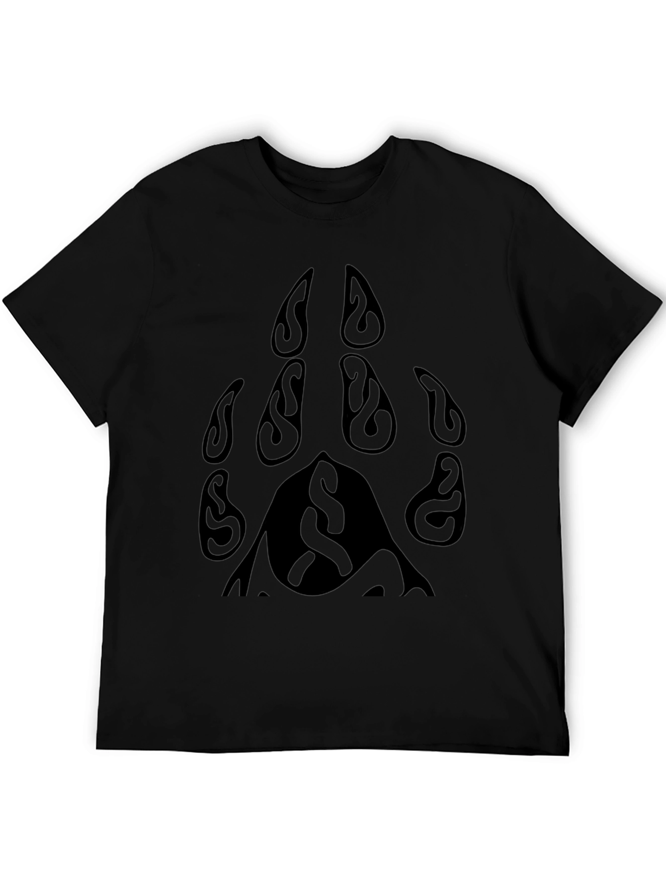 Black T-Shirt with Tribal Bear Paw Print
