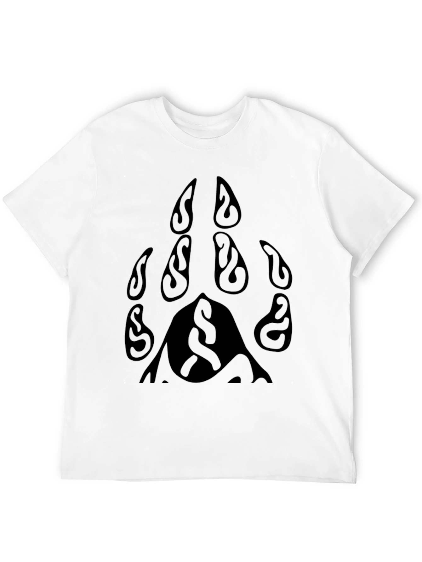 Black T-Shirt with Tribal Bear Paw Print
