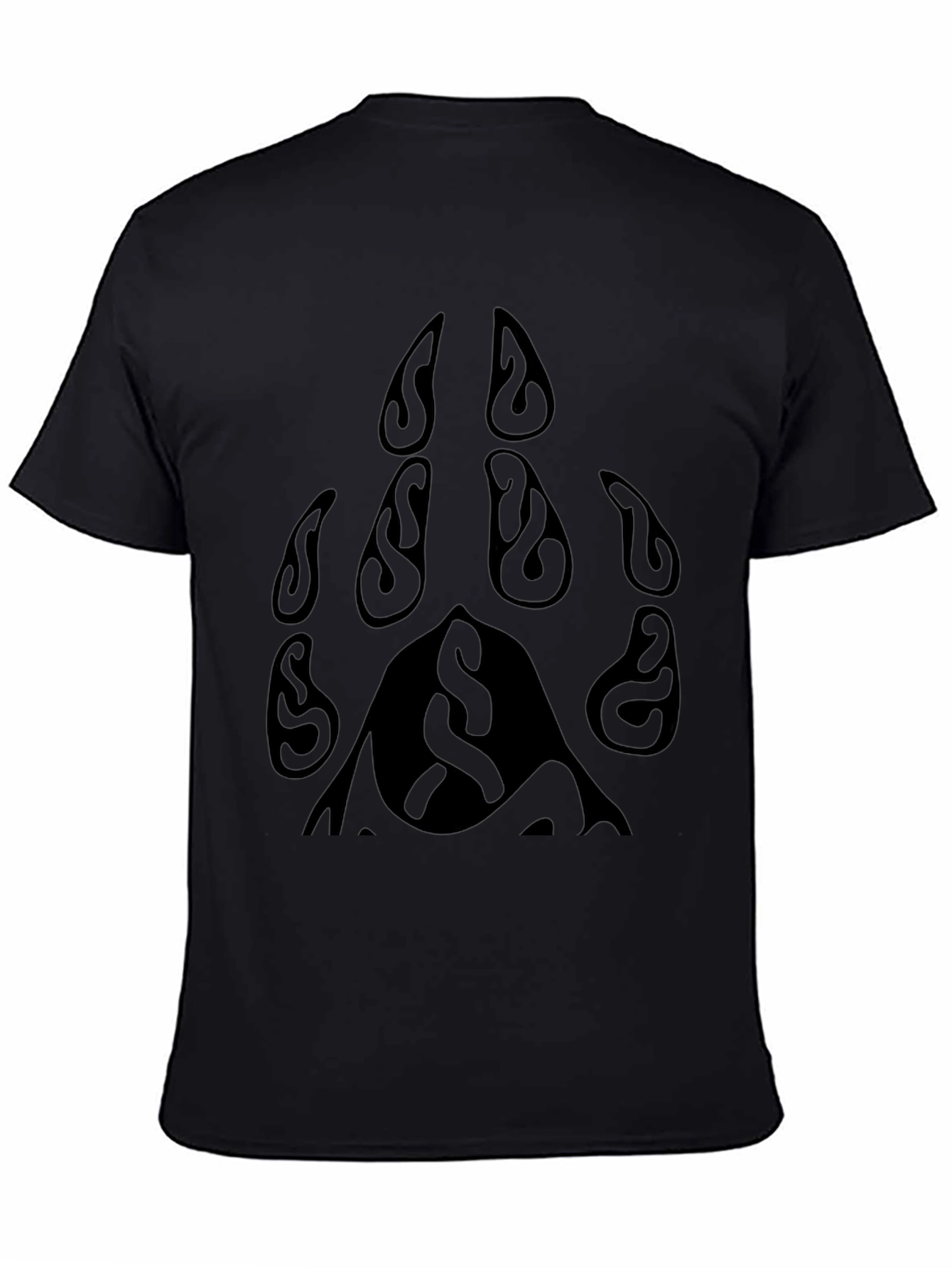 Black T-Shirt with Tribal Bear Paw Print