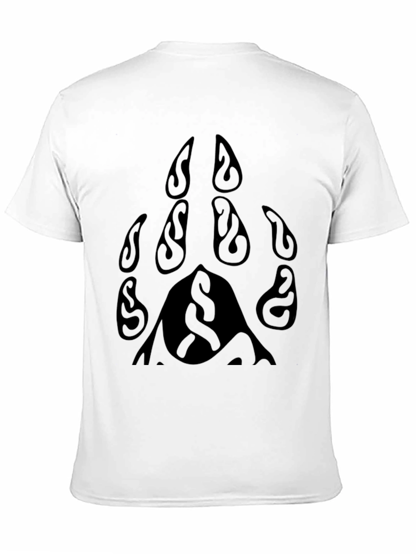 Black T-Shirt with Tribal Bear Paw Print