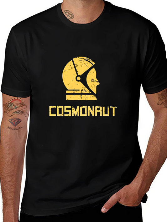 Cosmonaut Graphic Print Black T-Shirt