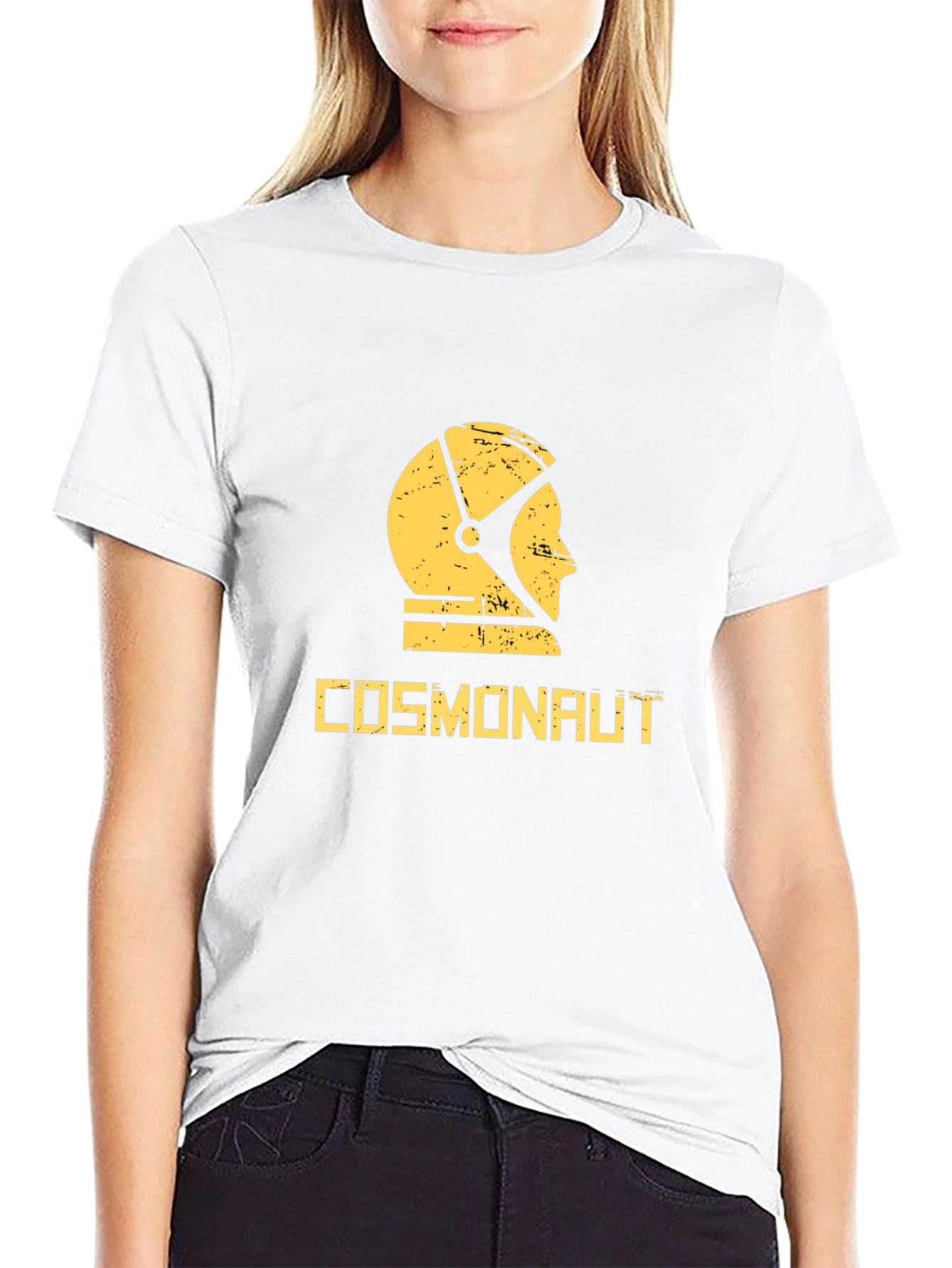 Cosmonaut Graphic Print Black T-Shirt