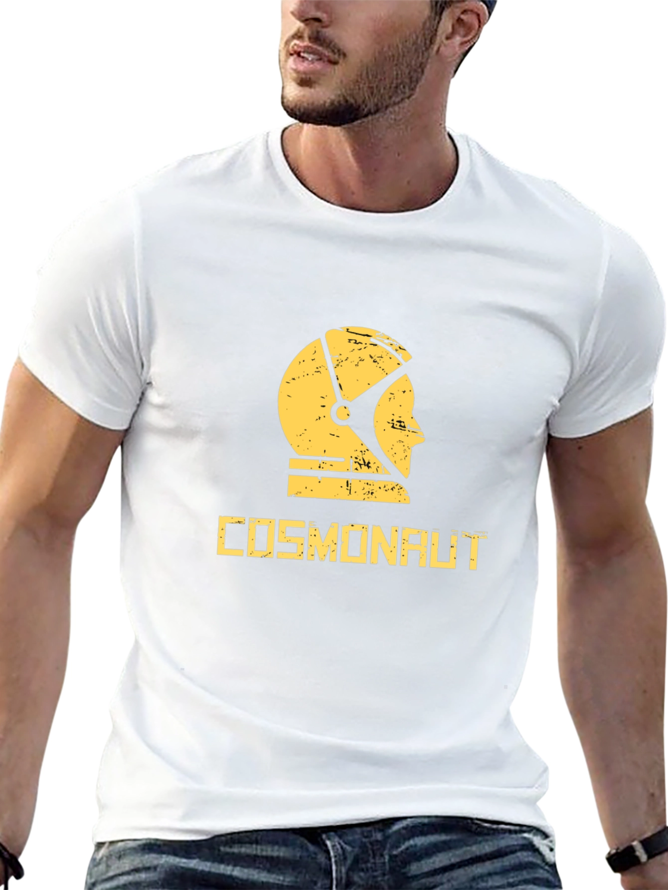 Cosmonaut Graphic Print Black T-Shirt