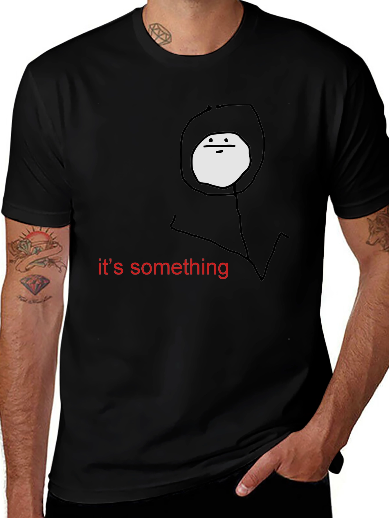 Something Meme Black T-Shirt