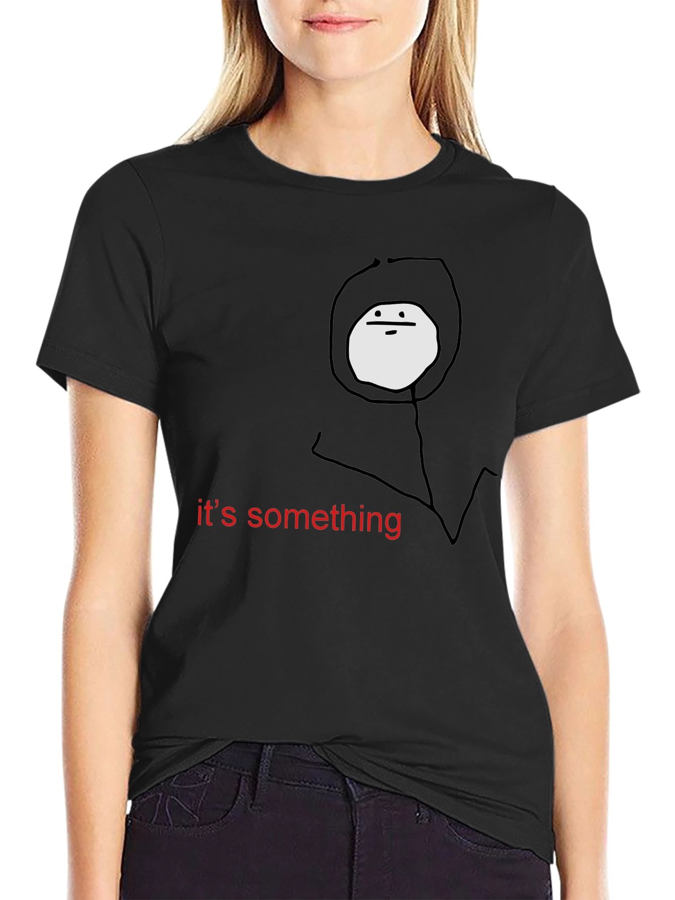Something Meme Black T-Shirt