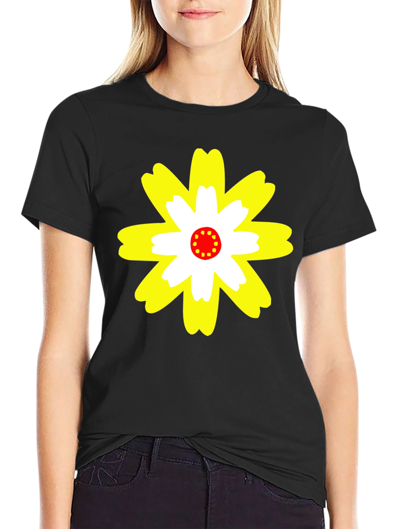 Flower Power Graphic Tee - Black