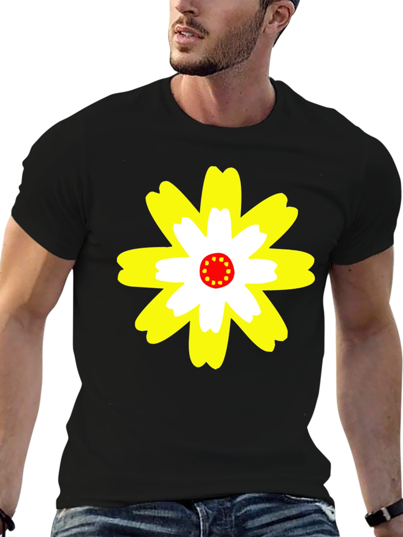 Flower Power Graphic Tee - Black