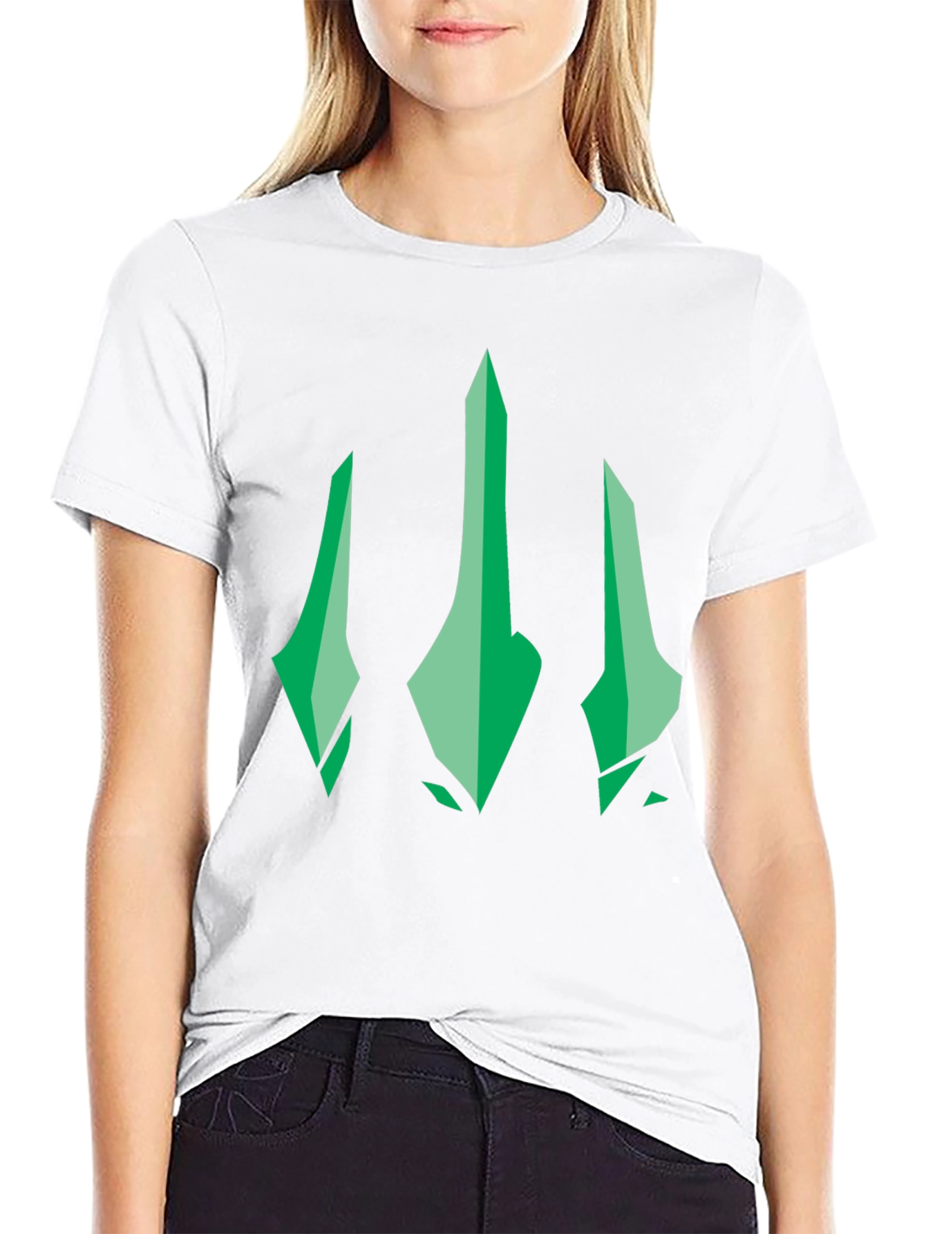Green Trident Graphic Black T-Shirt