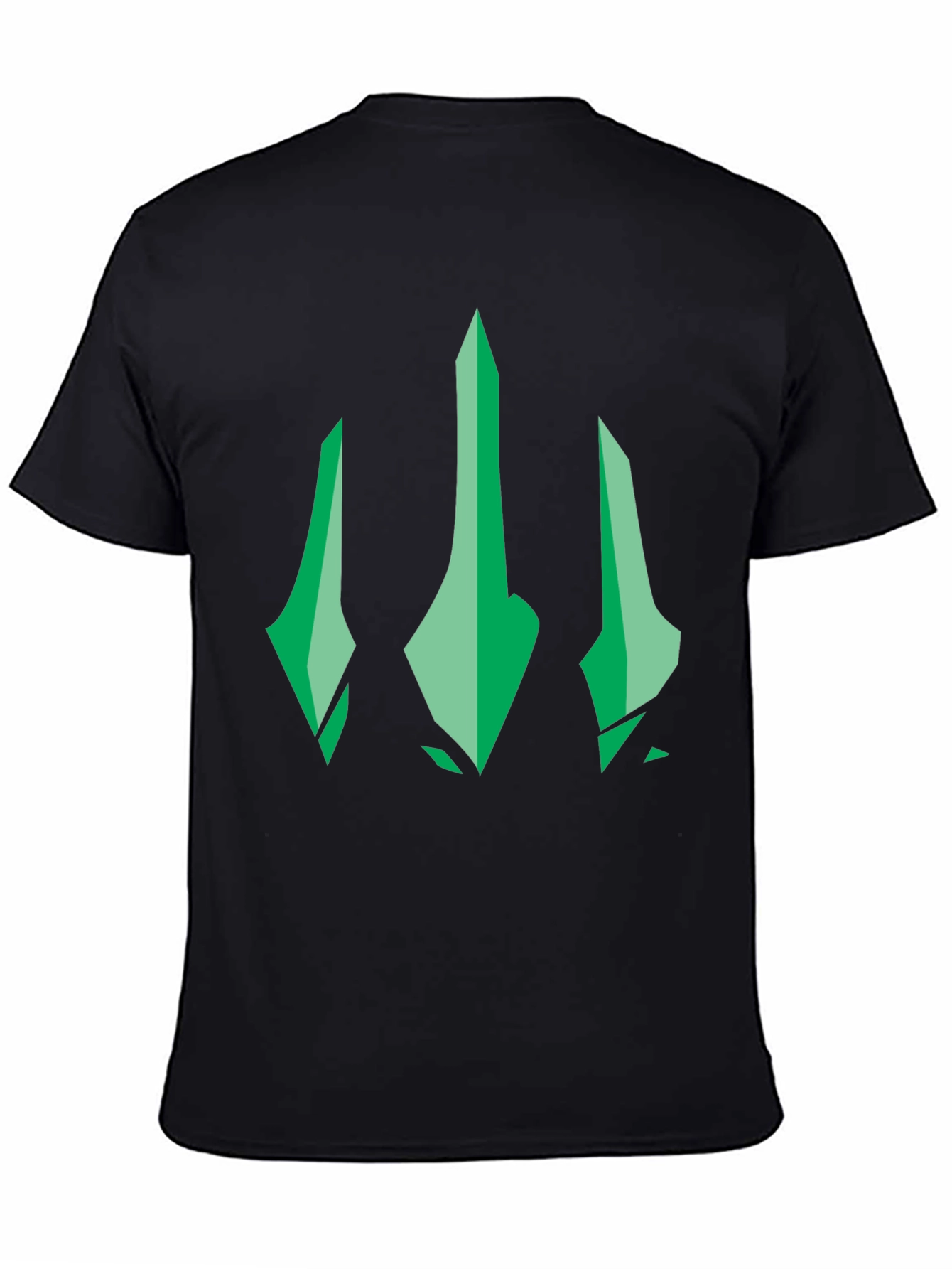 Green Trident Graphic Black T-Shirt