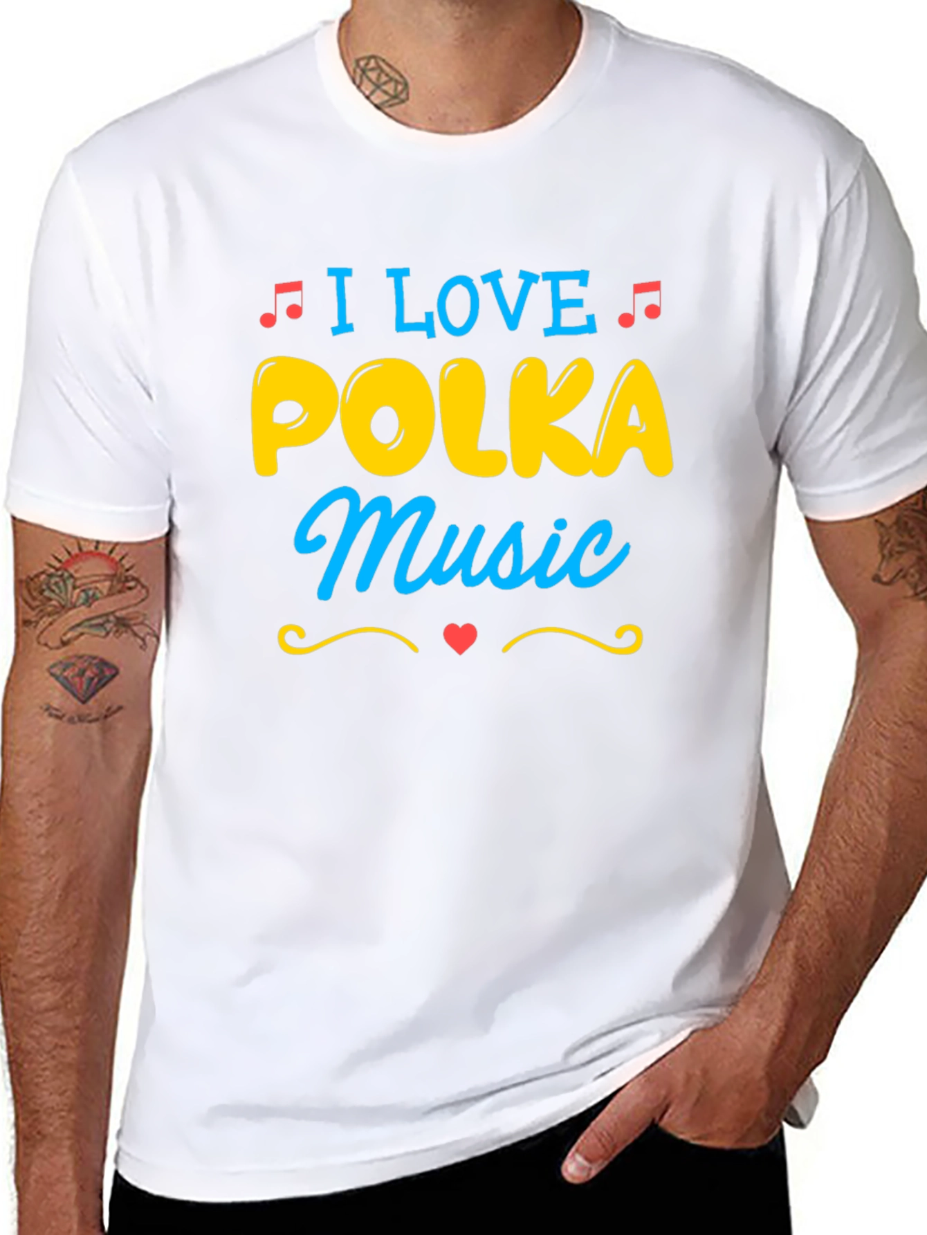 I Love Polka Music T-Shirt - Novelty Design