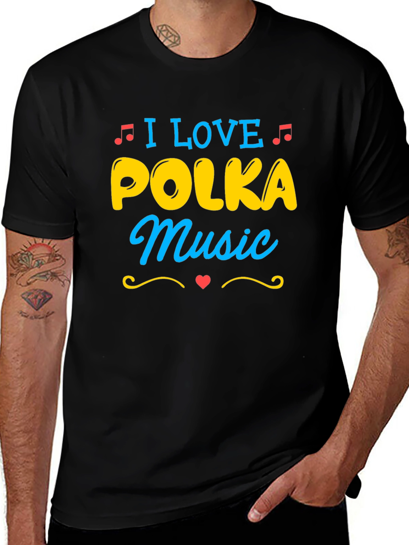 I Love Polka Music T-Shirt - Novelty Design
