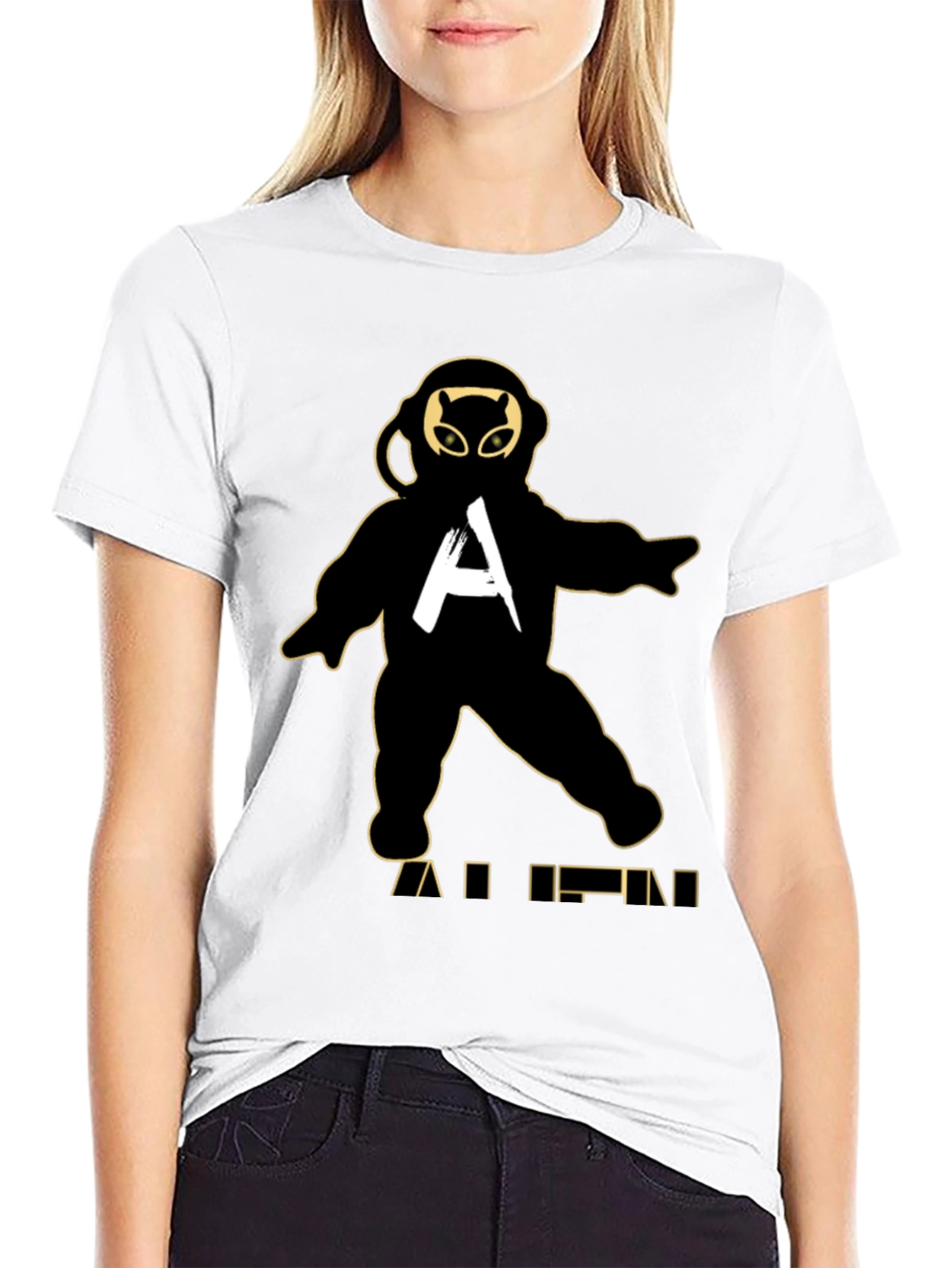 Astronaut Alien Black Graphic Tee
