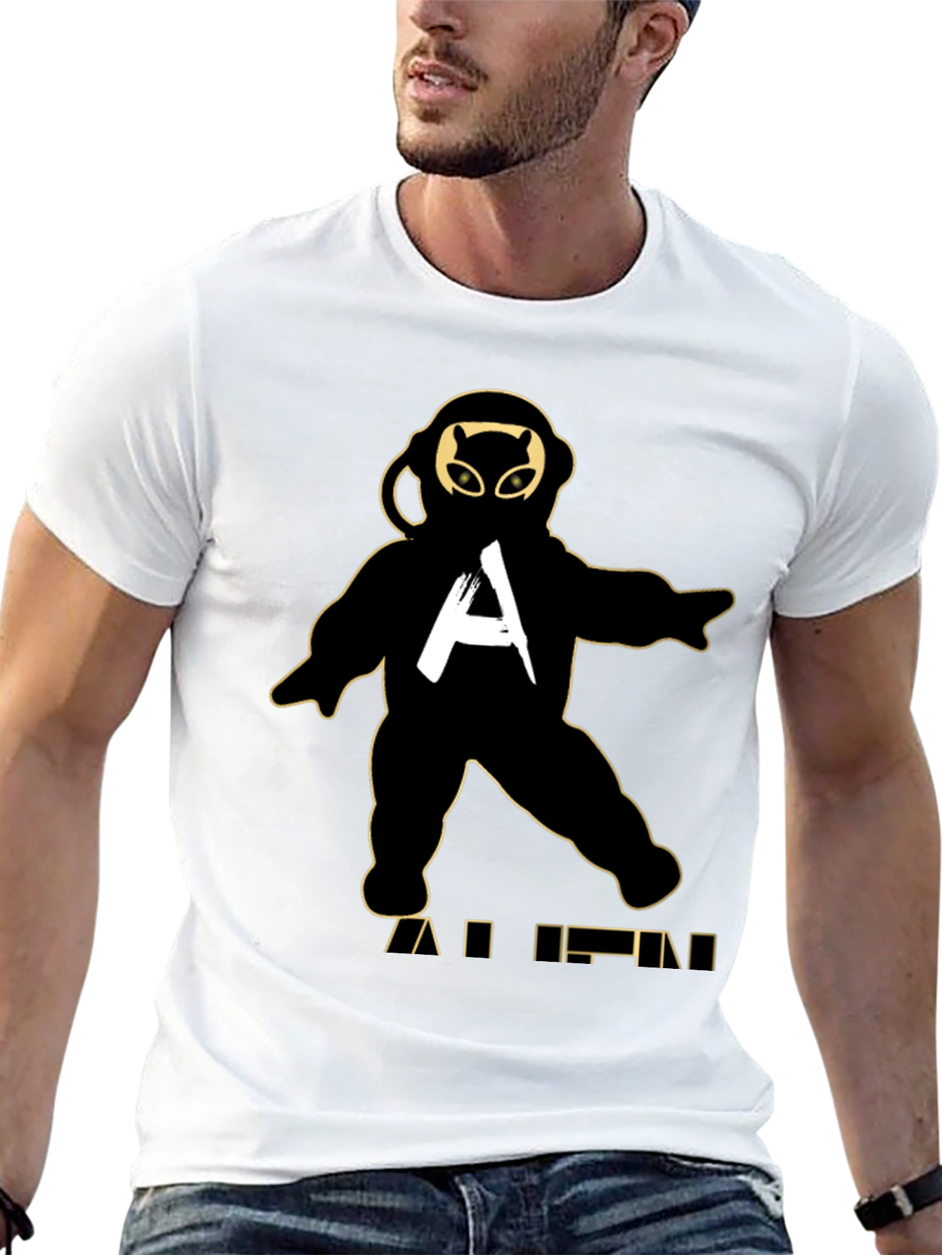 Astronaut Alien Black Graphic Tee