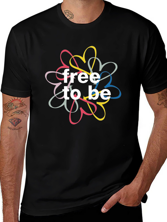 Free To Be Heart Graphic T-Shirt - Black