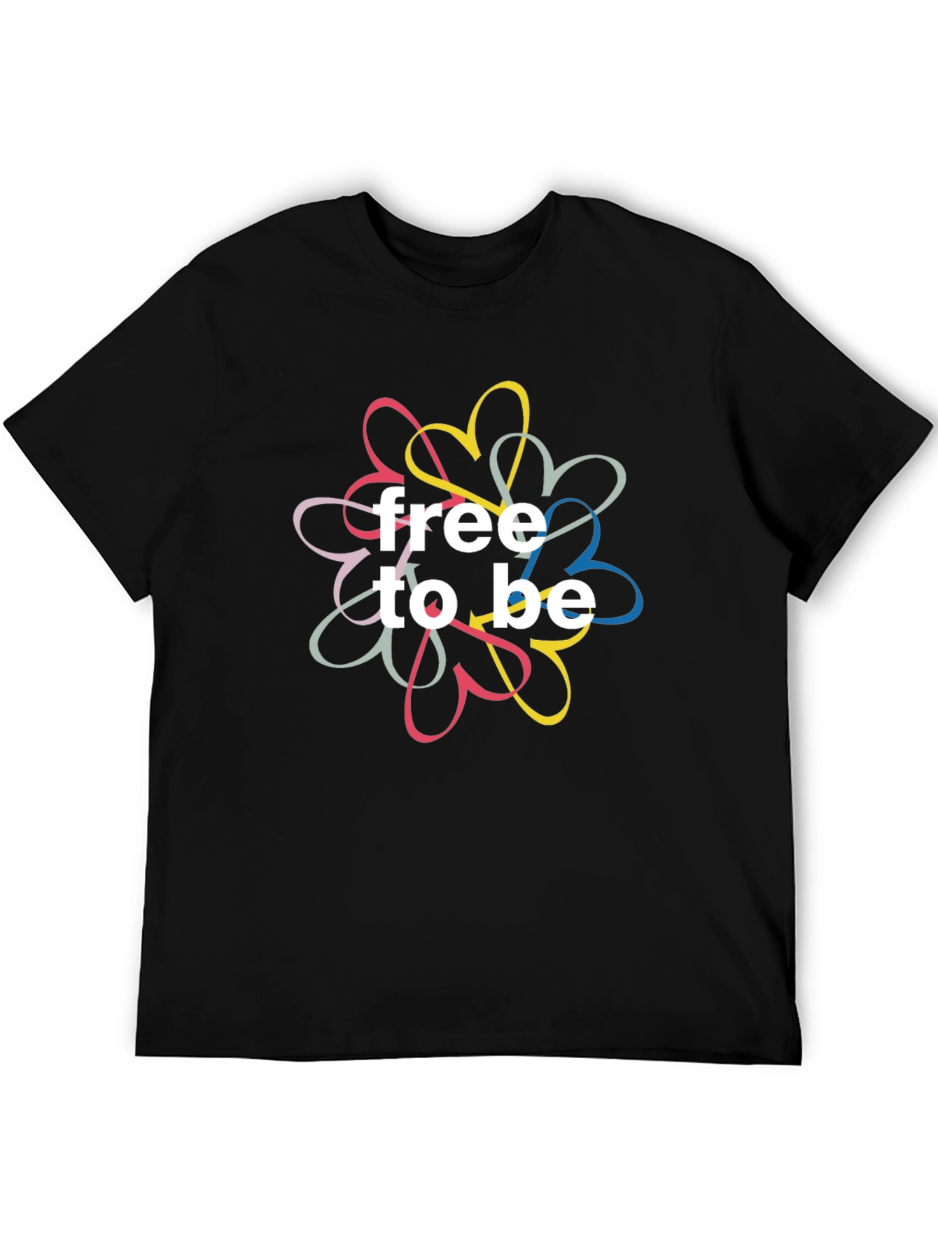 Free To Be Heart Graphic T-Shirt - Black
