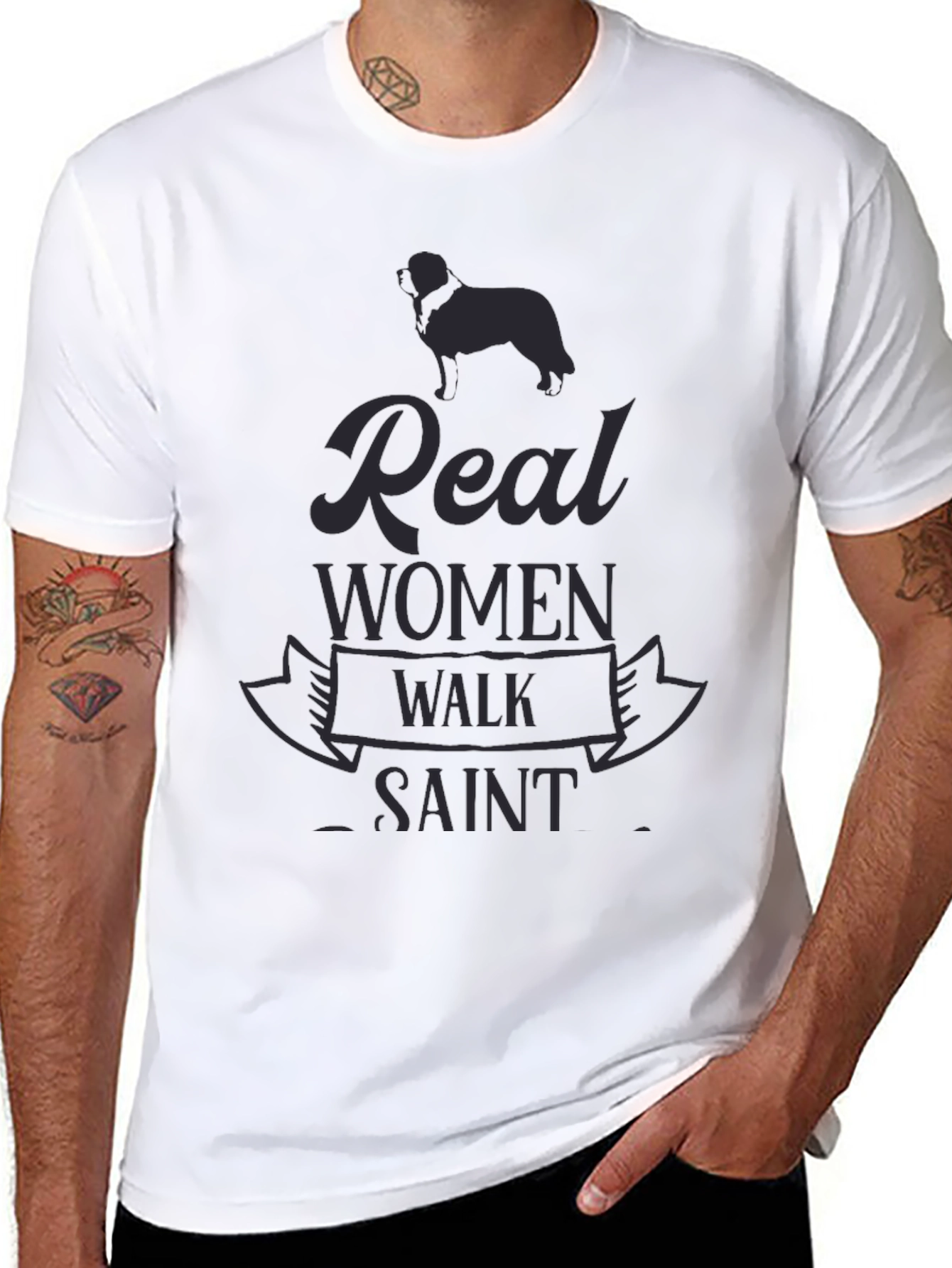 Real Women Walk Saint Bernard T-Shirt
