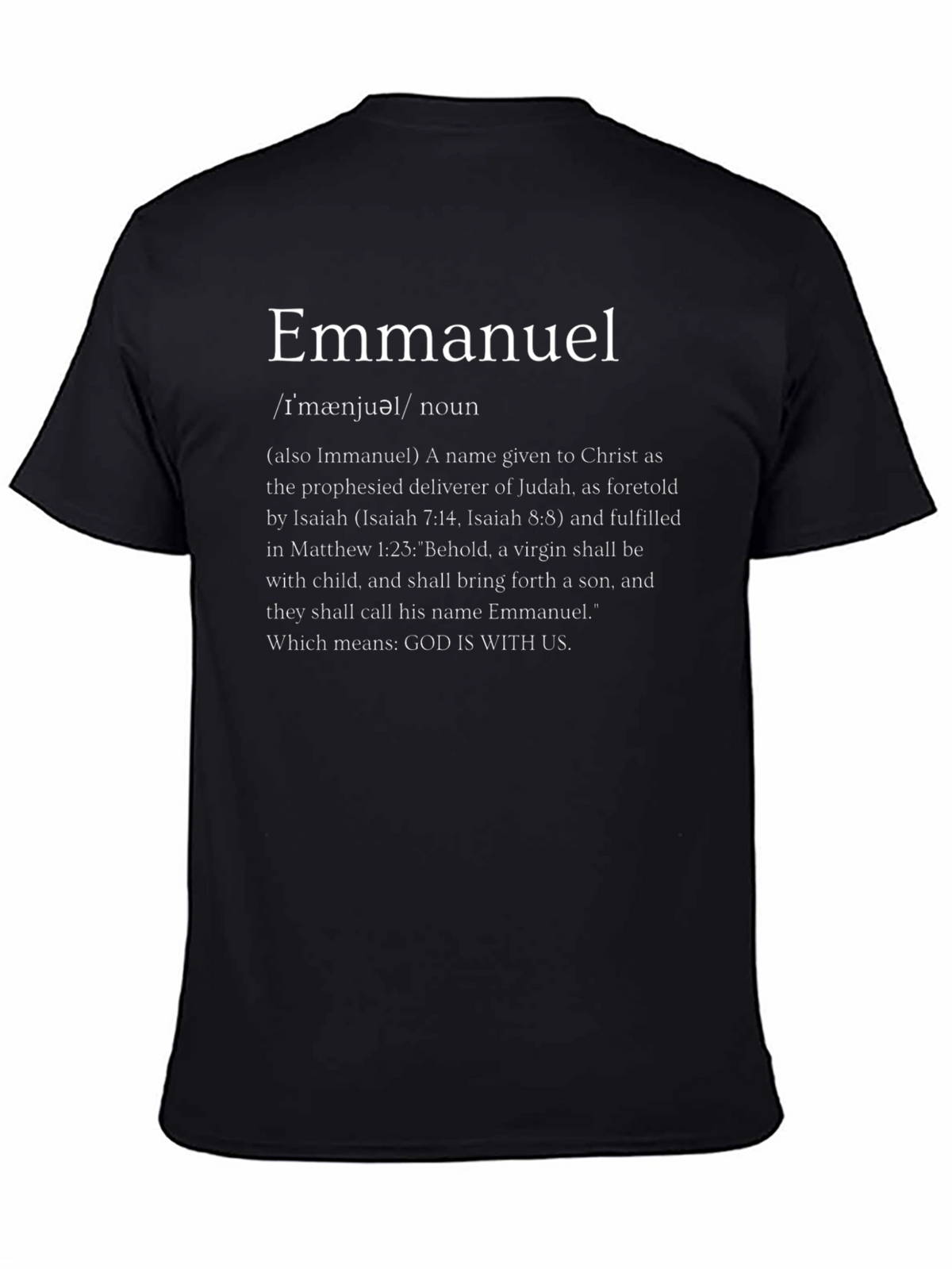 Emmanuel Definition T-Shirt - God Is With Us