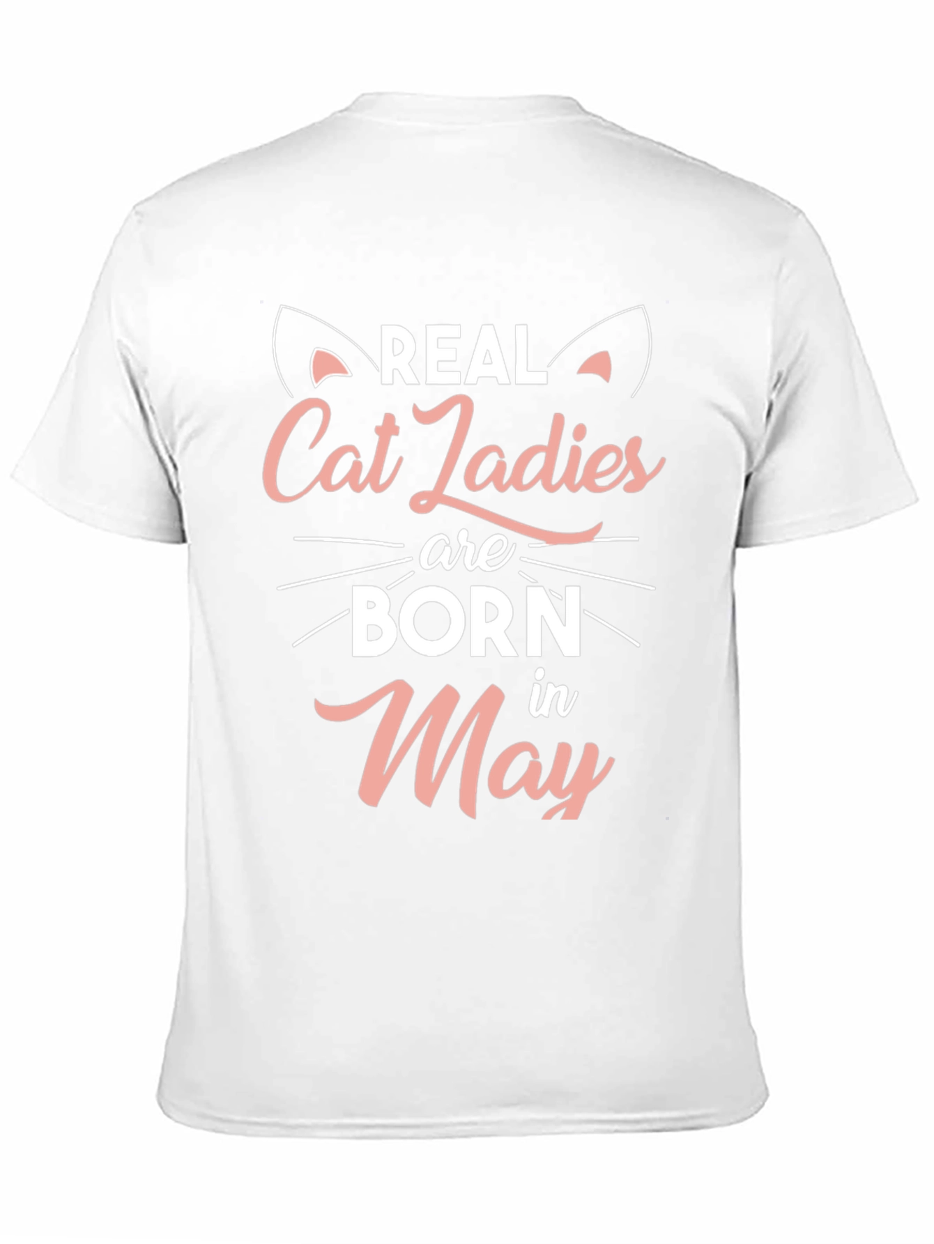 Real Cat Ladies Born in May Black T-Shirt