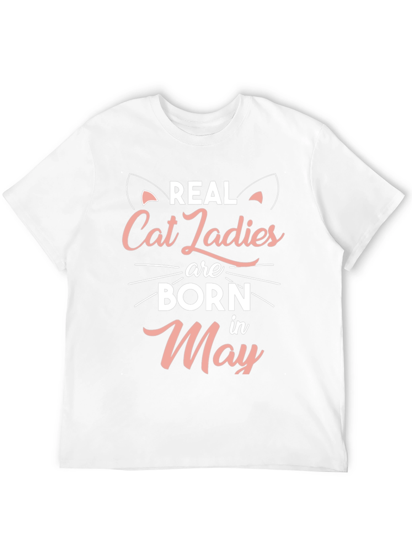 Real Cat Ladies Born in May Black T-Shirt