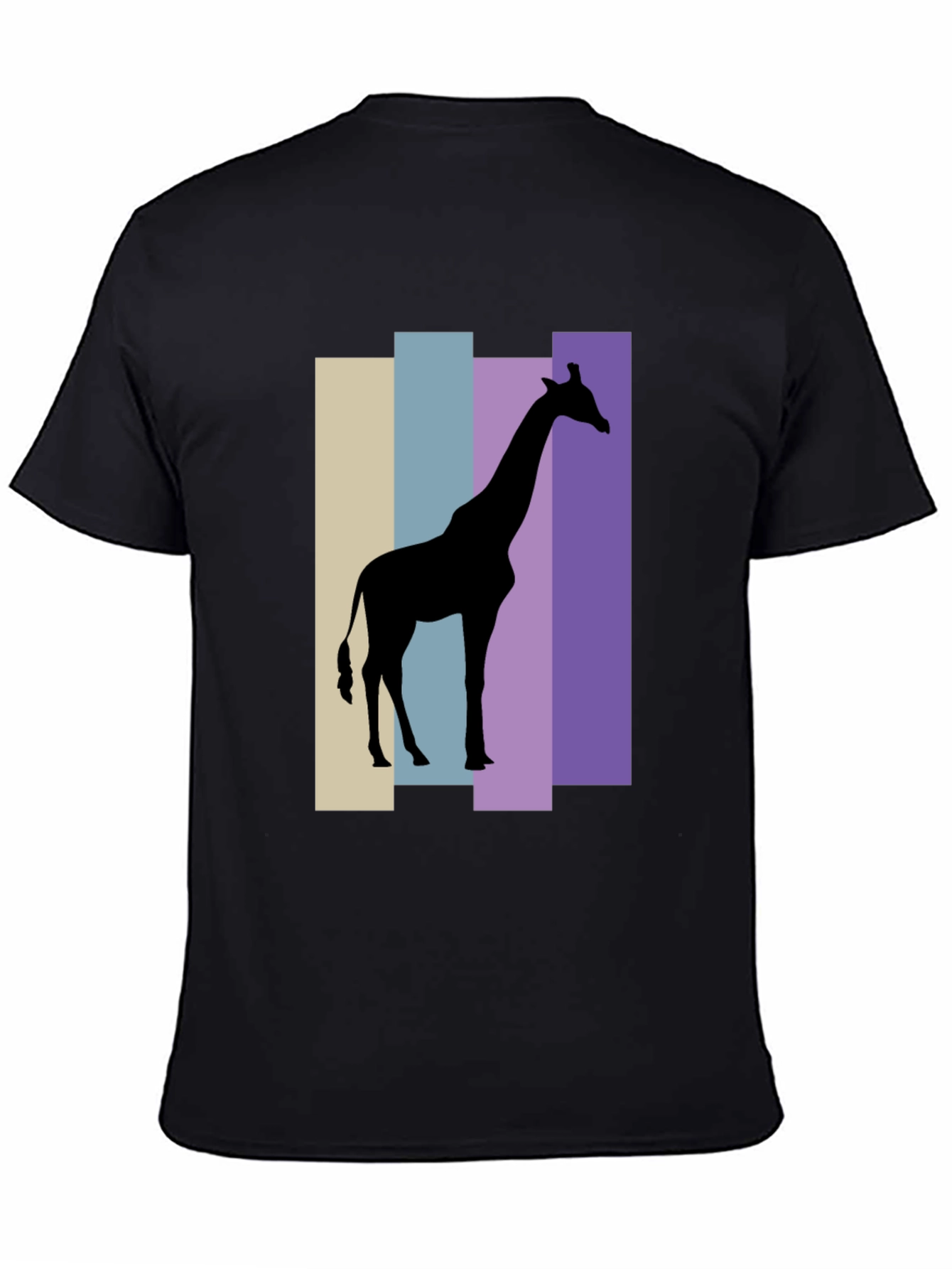 Giraffe Silhouette Graphic Tee - Black
