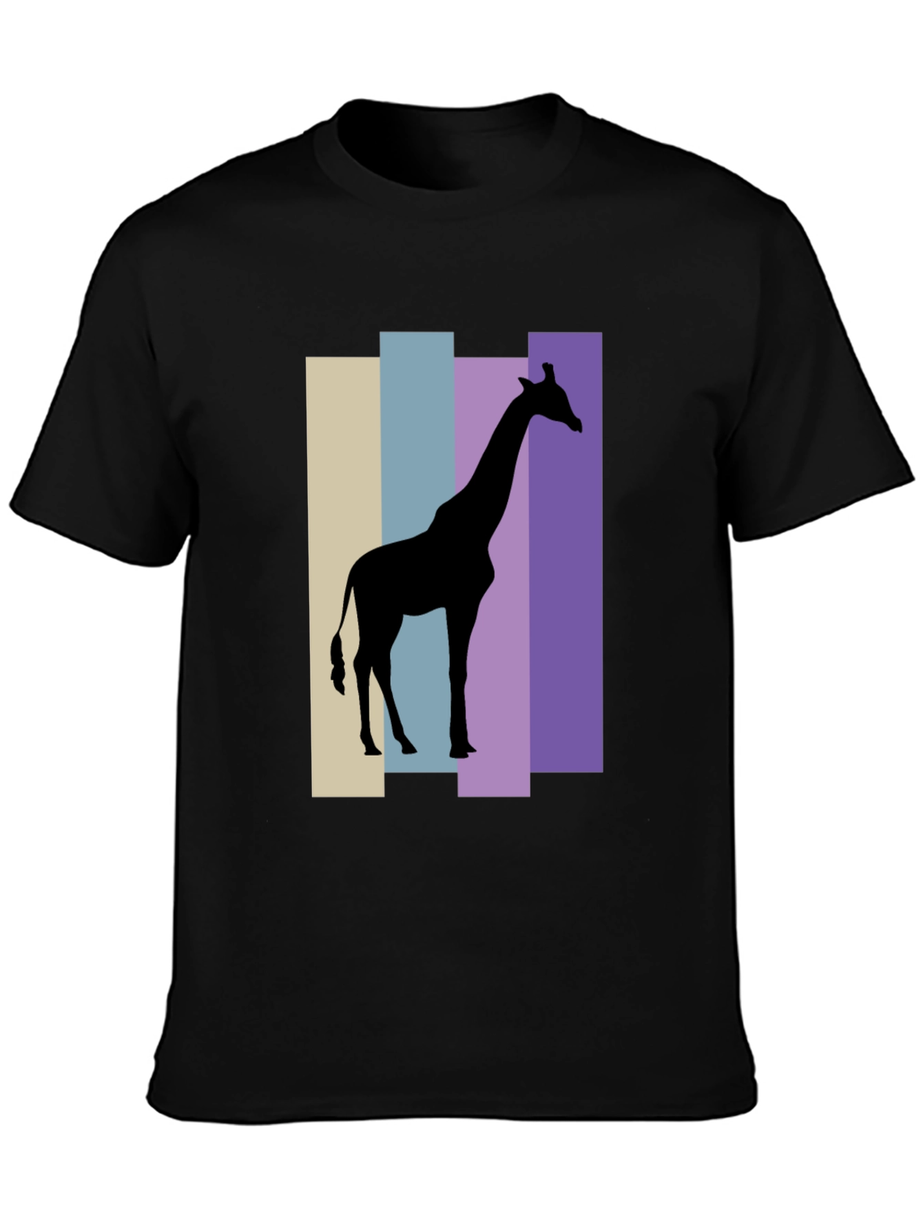 Giraffe Silhouette Graphic Tee - Black