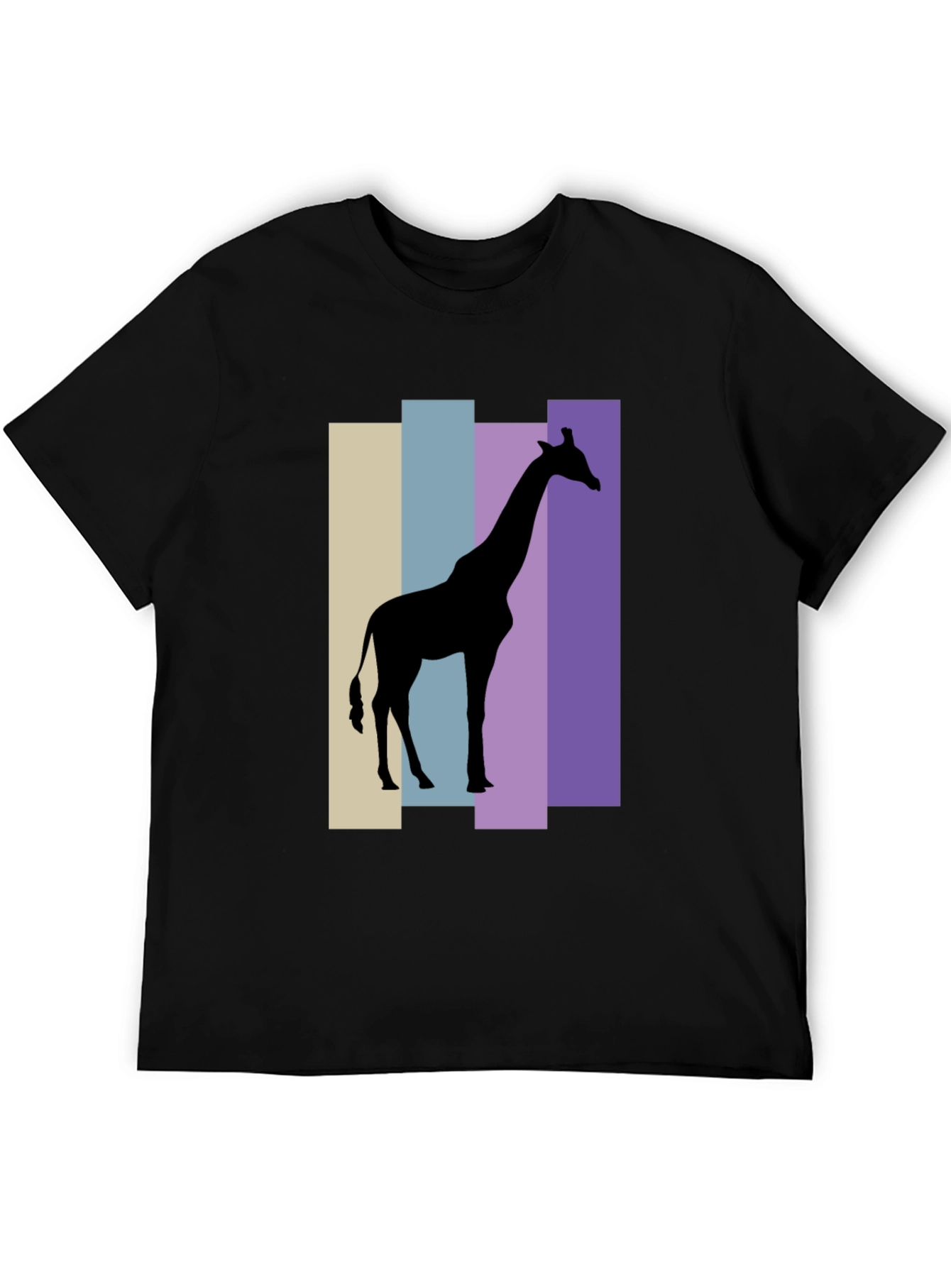 Giraffe Silhouette Graphic Tee - Black