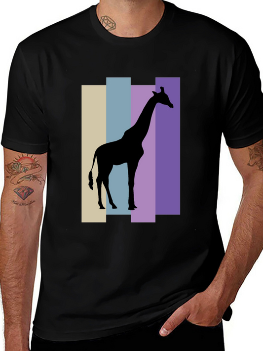 Giraffe Silhouette Graphic Tee - Black