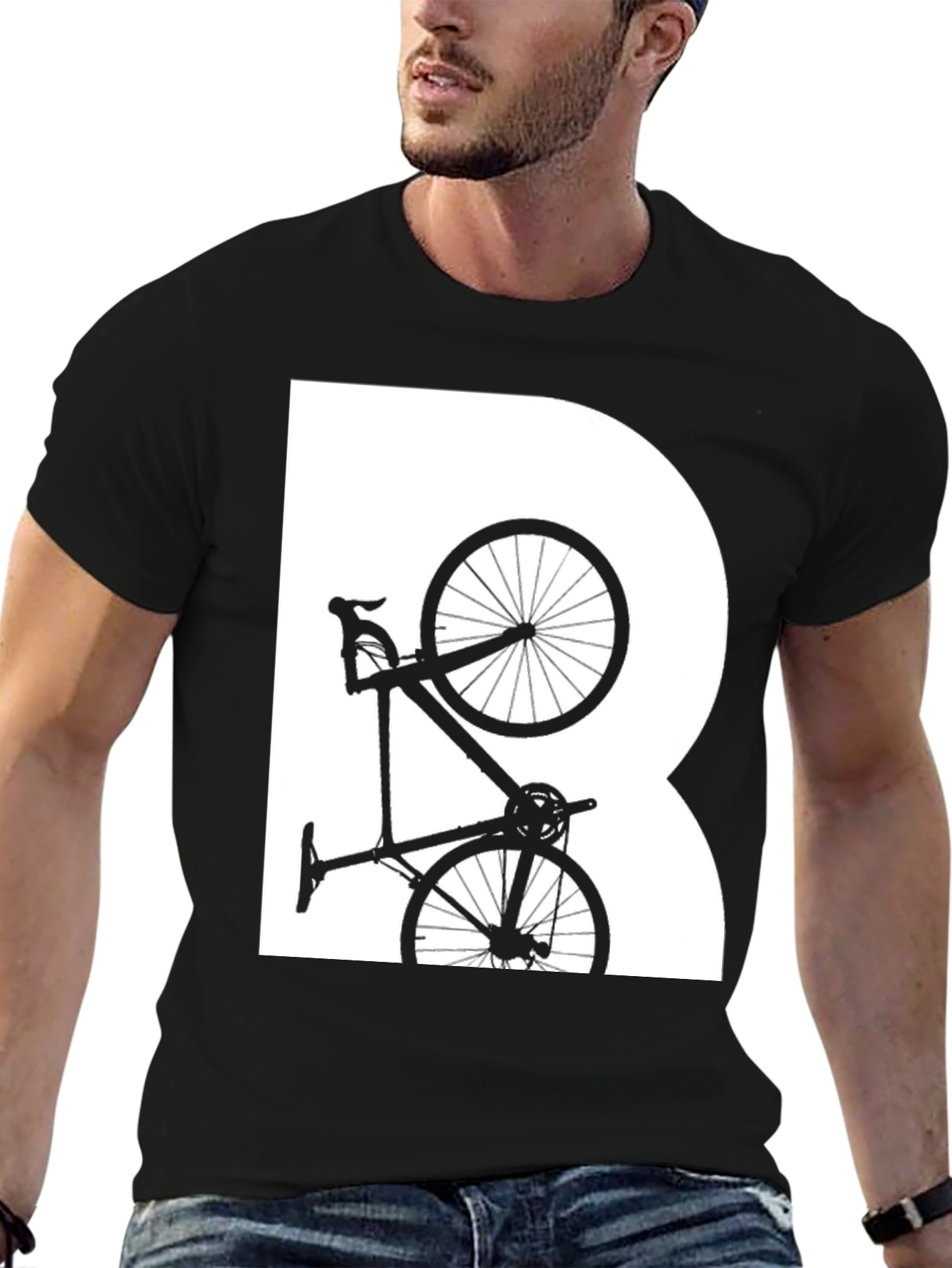 Cycling Silhouette Graphic Tee - Black