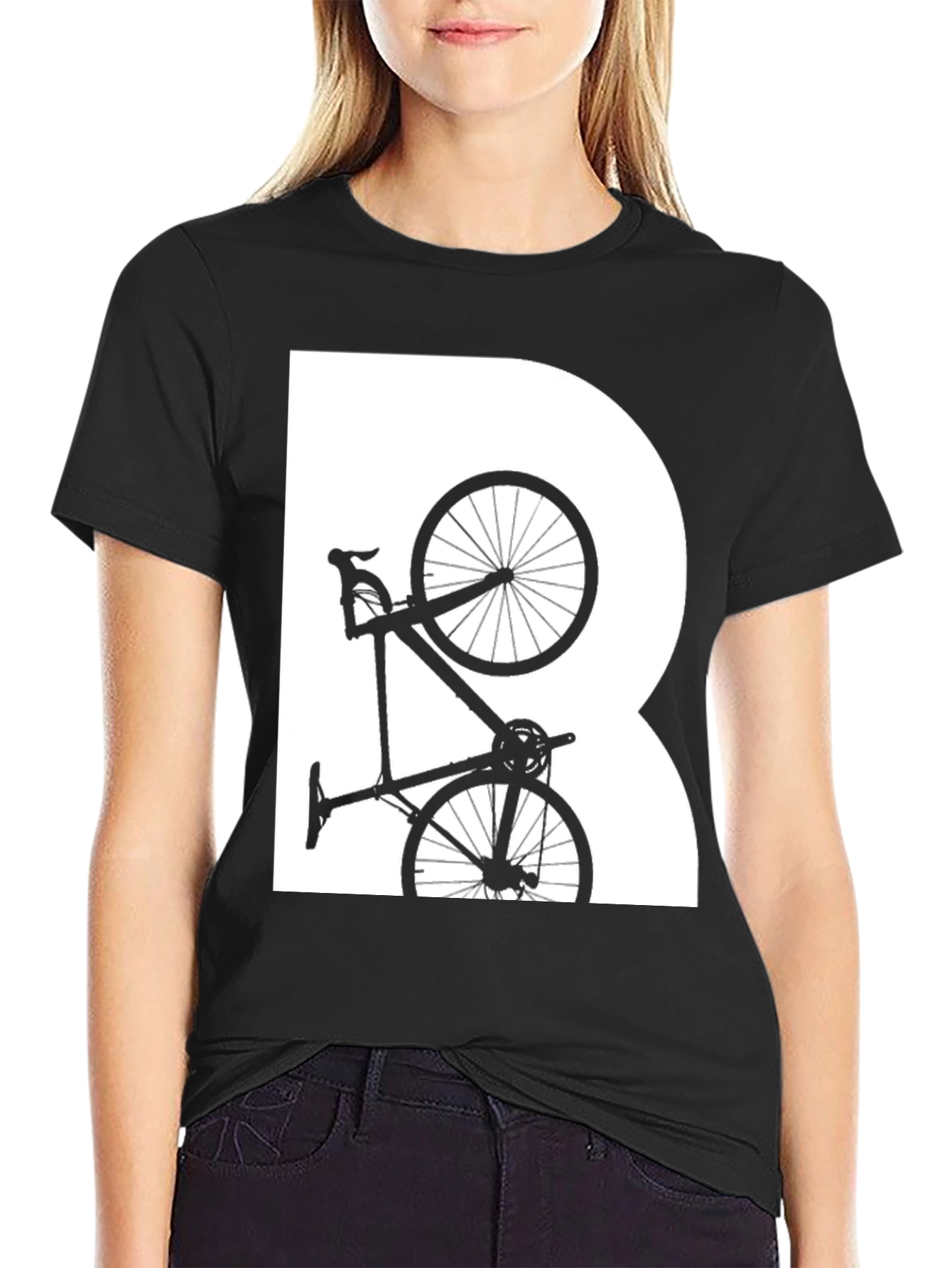 Cycling Silhouette Graphic Tee - Black