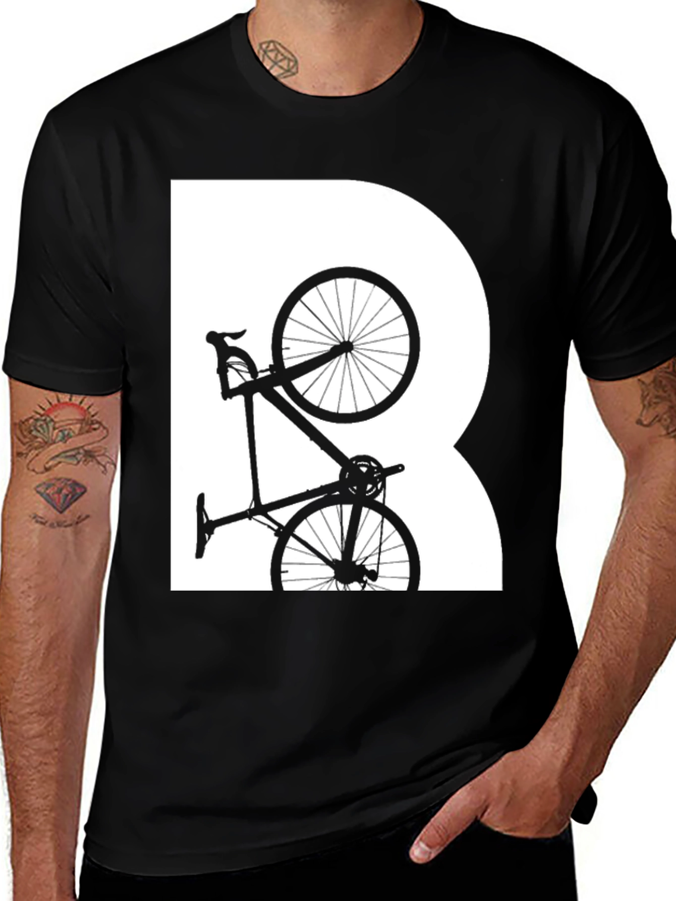 Cycling Silhouette Graphic Tee - Black