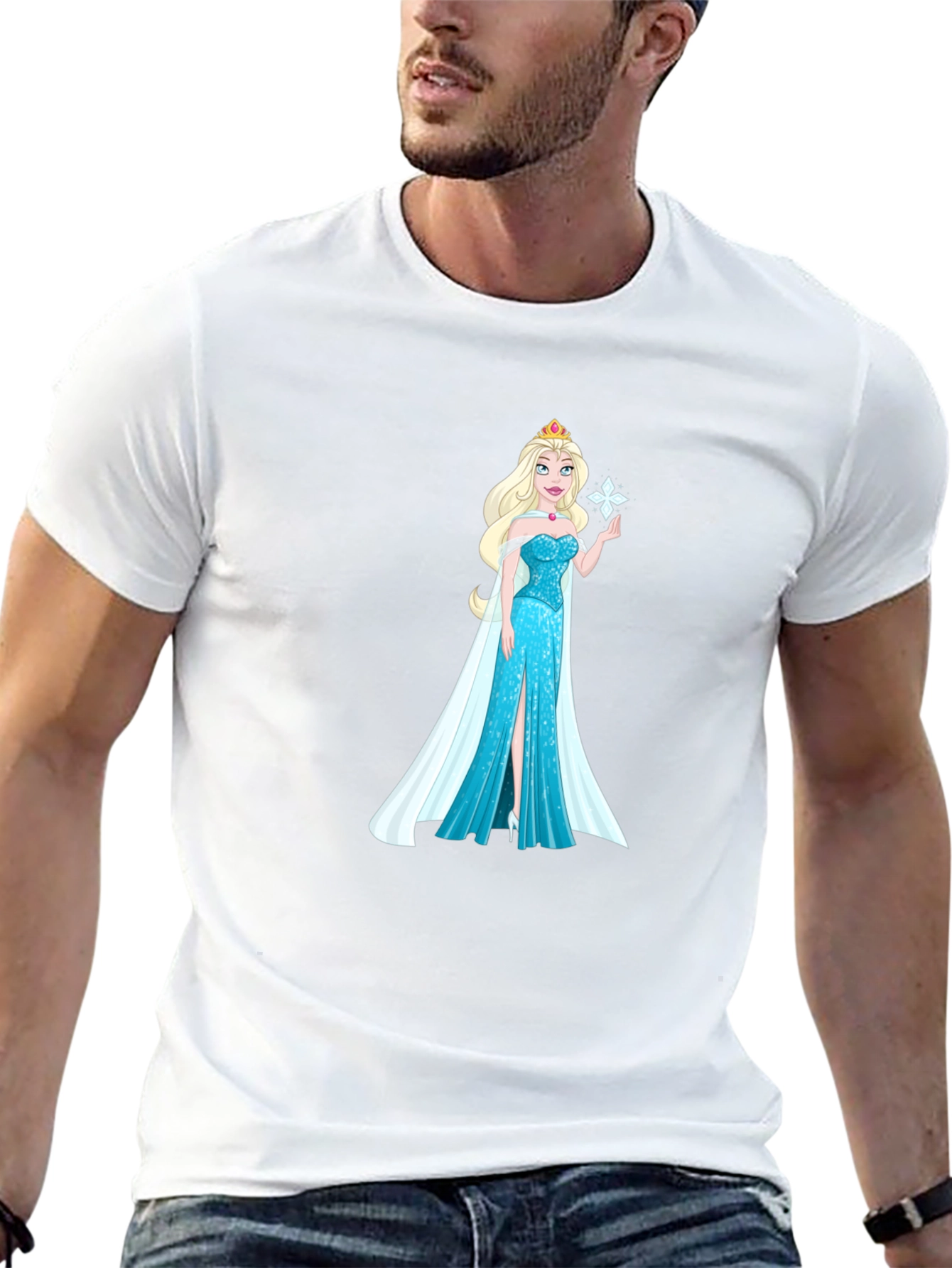 Elsa Graphic T-Shirt - Black Cotton Tee