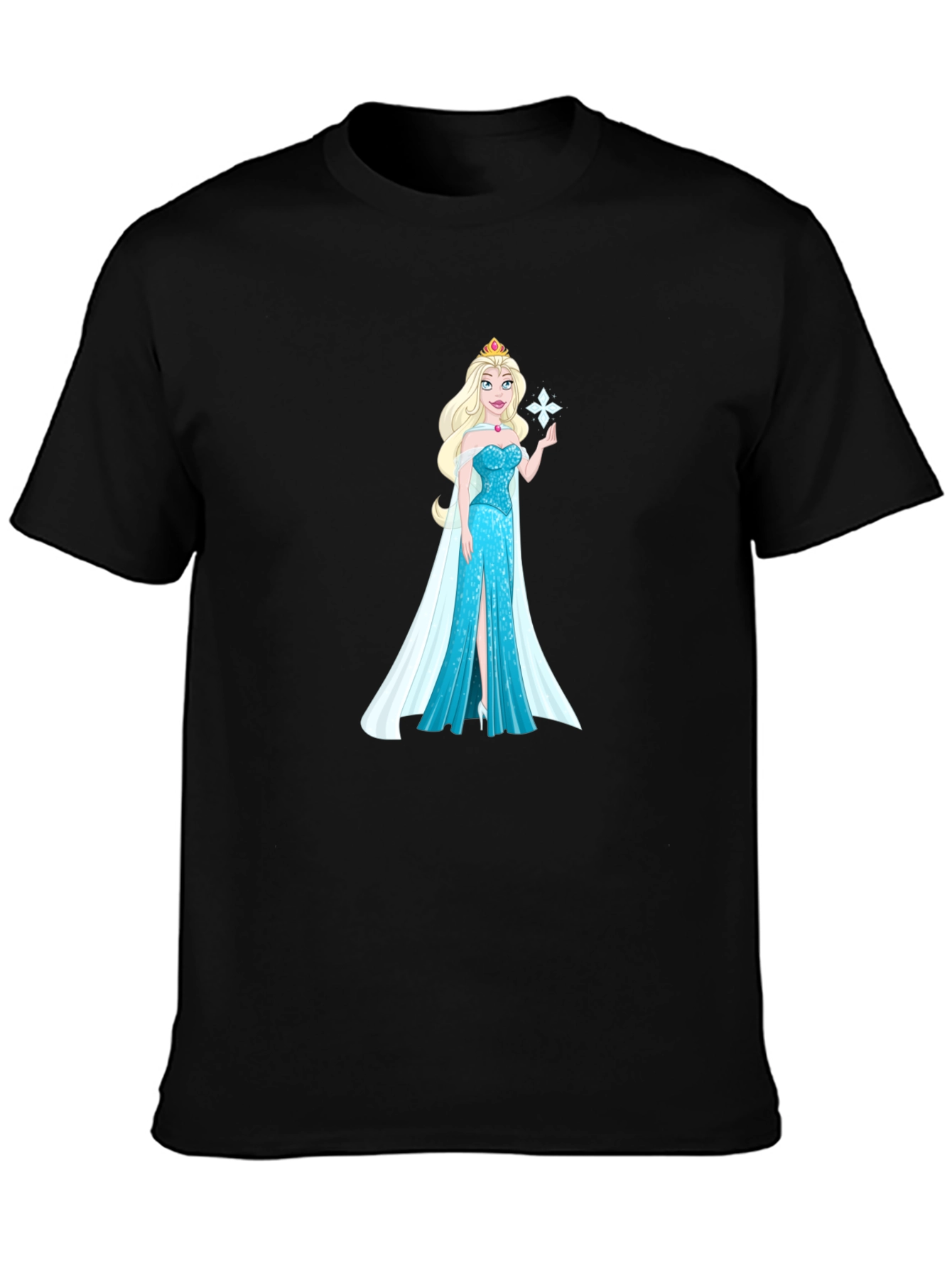 Elsa Graphic T-Shirt - Black Cotton Tee