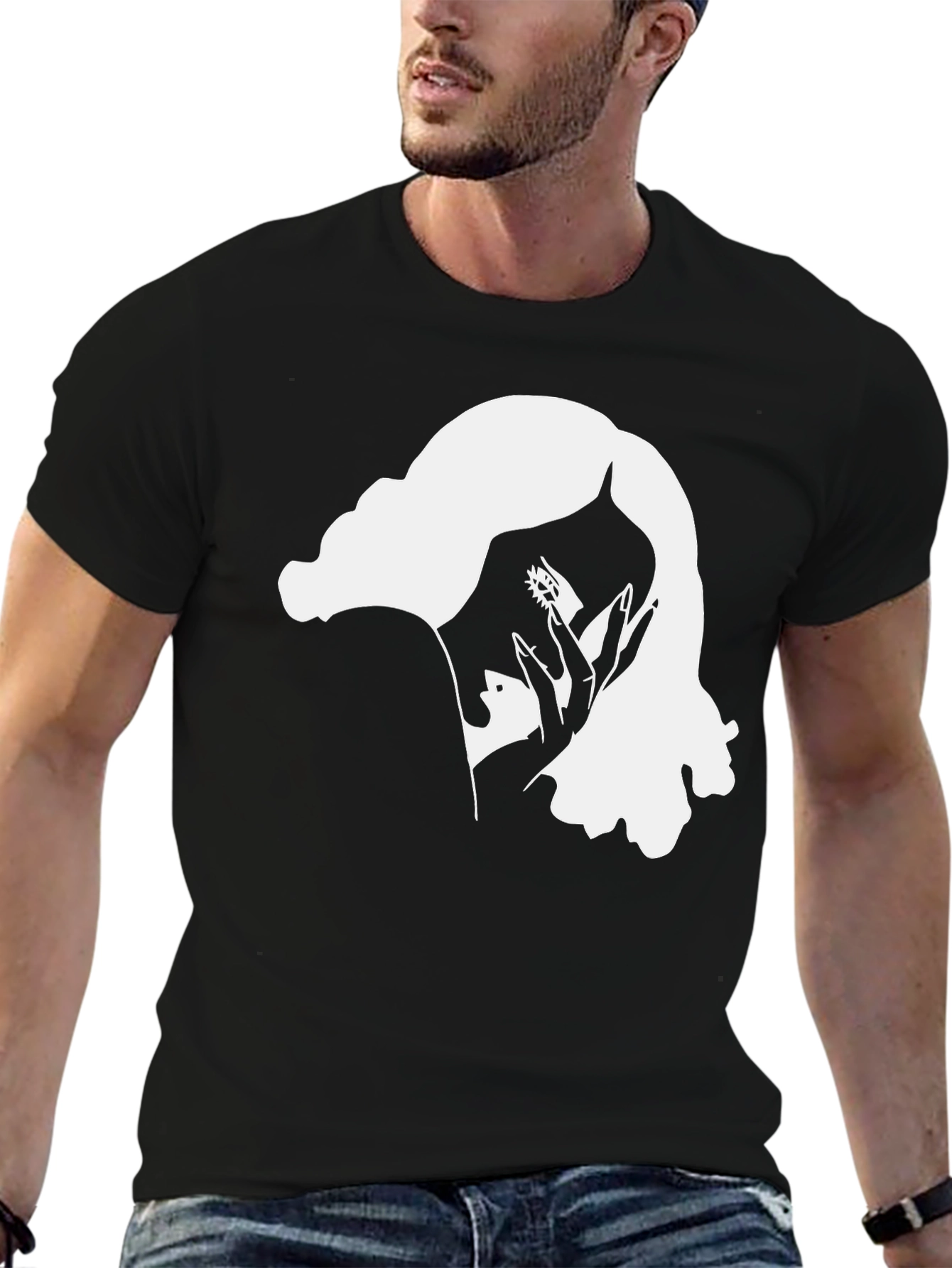 Mystic Woman Graphic Tee - Black Cotton T-Shirt