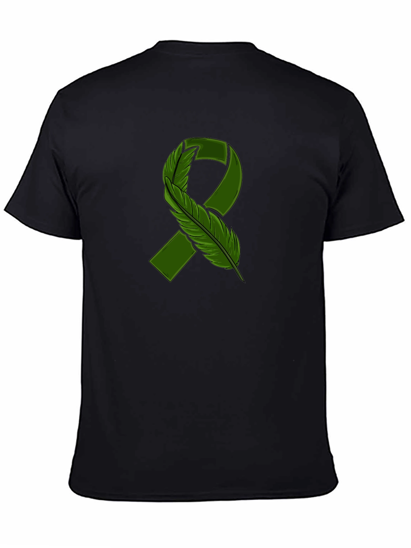 Green Ribbon Feather Graphic Tee