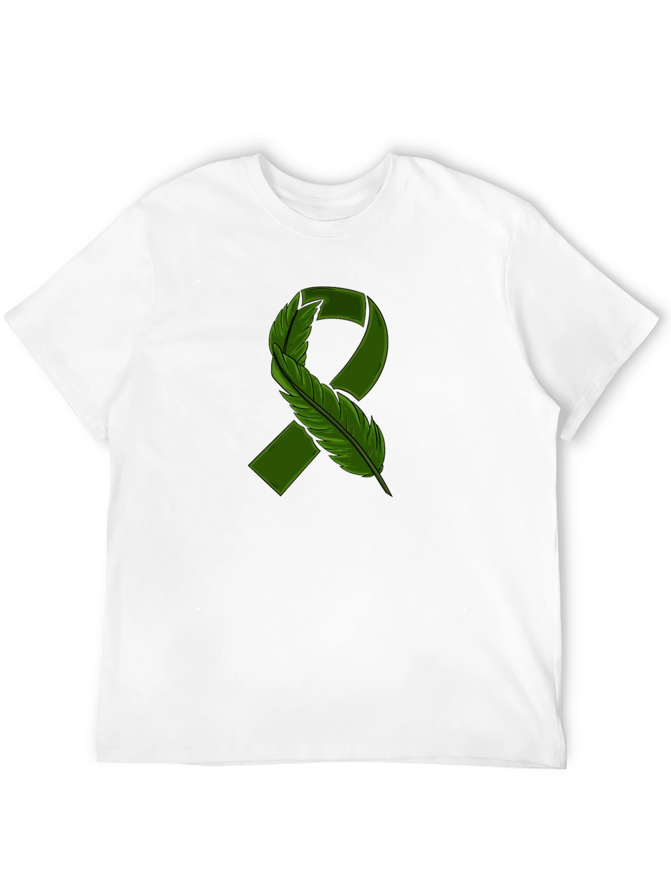 Green Ribbon Feather Graphic Tee