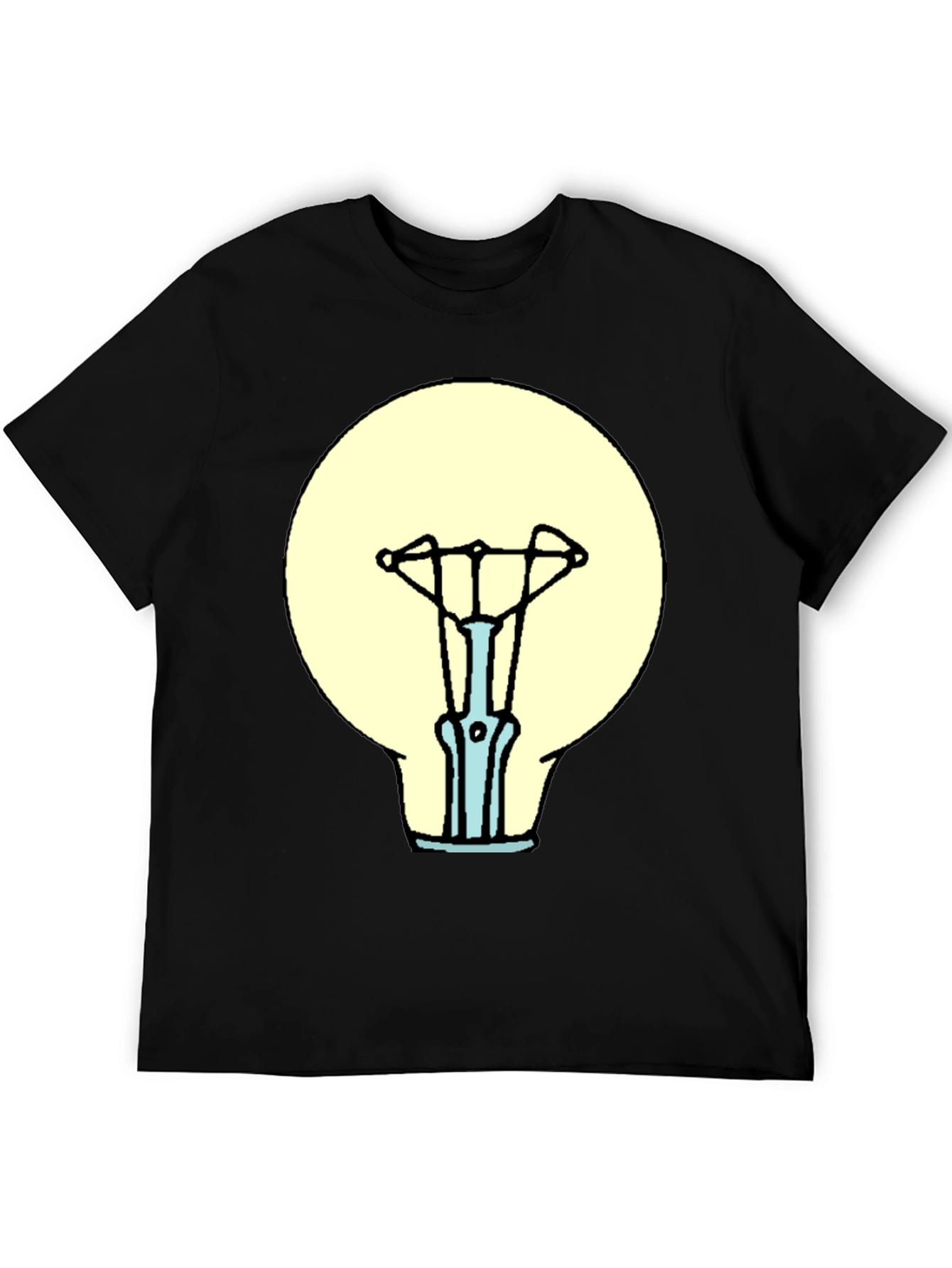 Black T-Shirt with Light Bulb Graphic